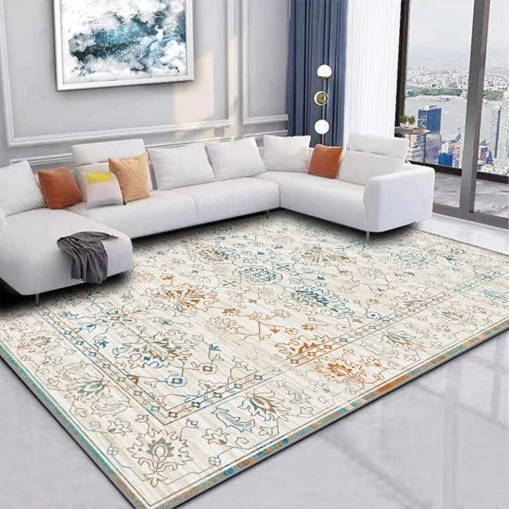 Ultra Soft Cozy Lamb Velvet Persian Area Rug - Luxury Indoor/Outdoor Carpet for Living Room, Bedroom, Bathroom - Bohemian Distressed Runner Rug - Home Décor 6.5' x 13.1' - Perfect for Cozy Home Decor & High-Traffic Areas