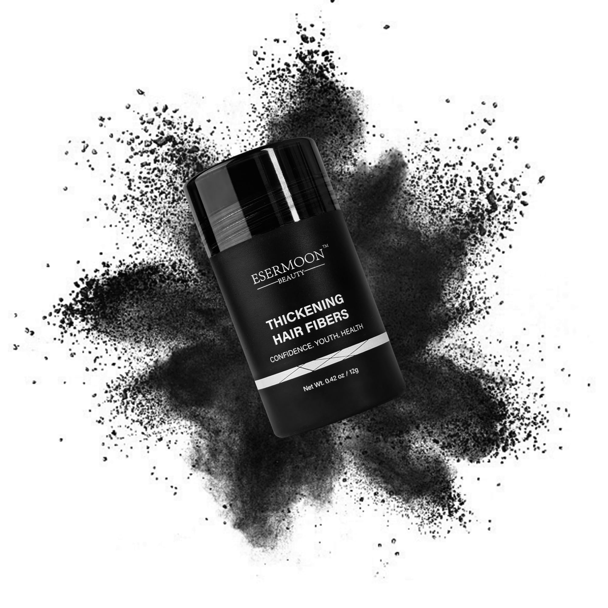 Premium Hair Building Fibers for Thinning Hair - Natural Looking Hair Thickening Powder for Men & Women - Instant Volume & Density Booster - Perfect for Daily Styling, Special Occasions & Confidence Boosting (Black)