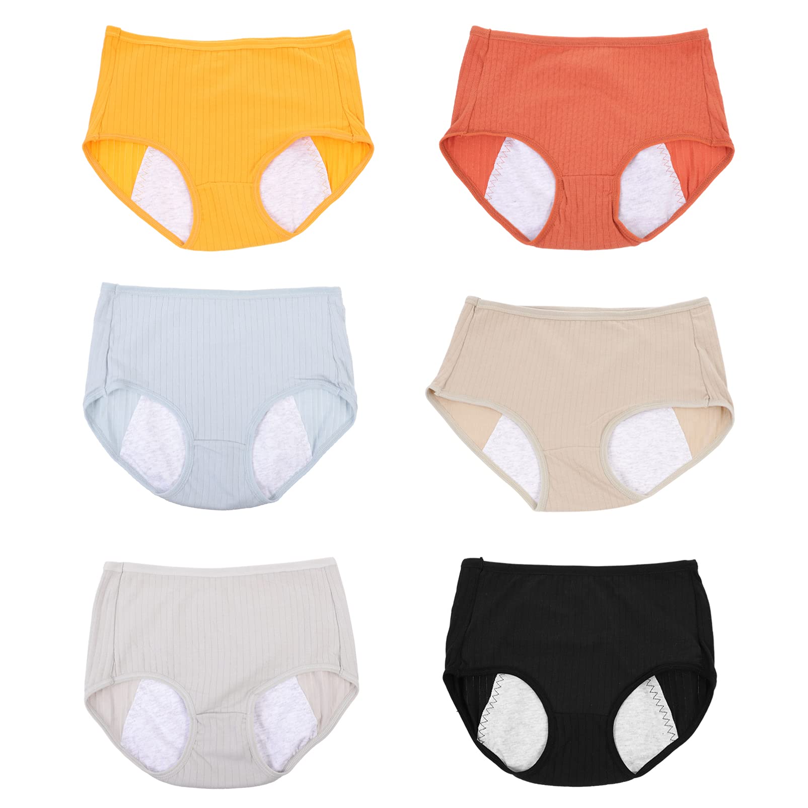 Healifty 6 Pack Women's Cotton Bikini Underwear - Soft Stretch Breathable Panties for Women Size XL - Comfortable Daily Wear & Sleepwear