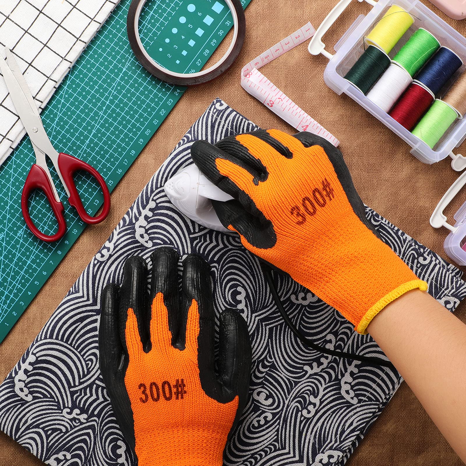 Honeydak 2 Pairs Heat Resistant Gloves for Sublimation - High Temperature Thermal Transfer Gloves with 2 Rolls Heat Resistant Tape - Perfect for T-Shirt Printing, DIY Crafts & Heat Press Projects