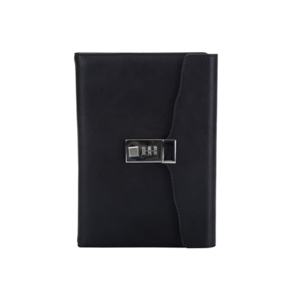Locked Password Notebook - Retro Business Diary with 120 Thickened Sheets, Portable Multifunctional Notepad for Office, School & Travel (Black) | Perfect Gift for Professionals & Students