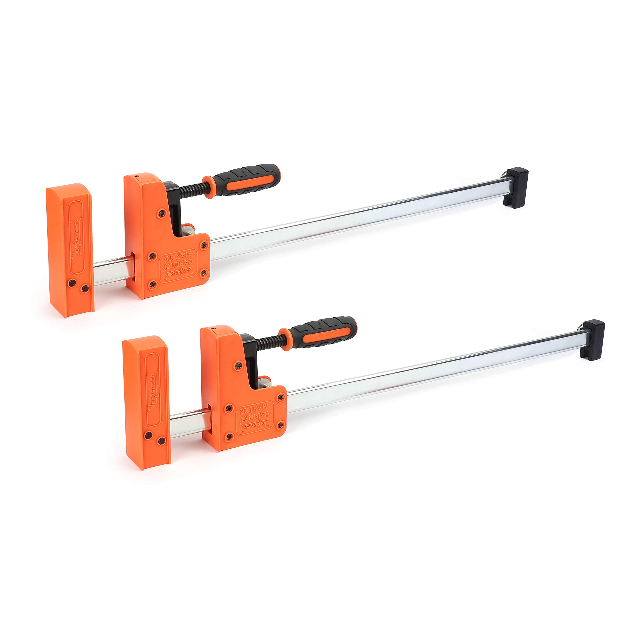 JORGENSEN 24-inch Bar Clamps Set of 2 - 90° Cabinet Master Parallel Jaw Clamps for Woodworking, Cabinet Making & DIY Projects - Heavy Duty Clamping Tools for Professional & Home Use