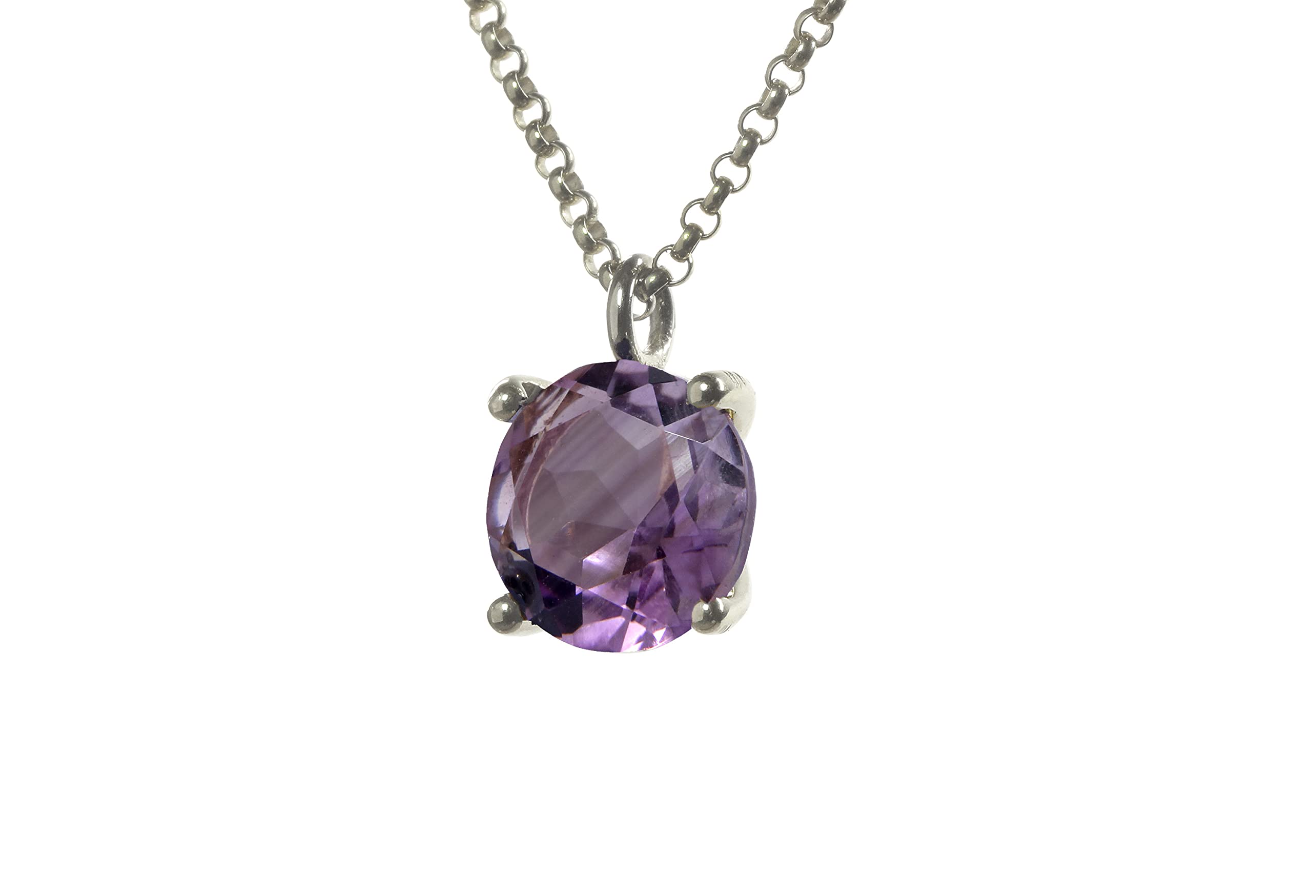 Anemone Jewelry Amethyst Necklace - Natural Gemstone Birthstone Pendant for Women | Handmade Adjustable Chain | Perfect for Gifts, Weddings & Special Occasions