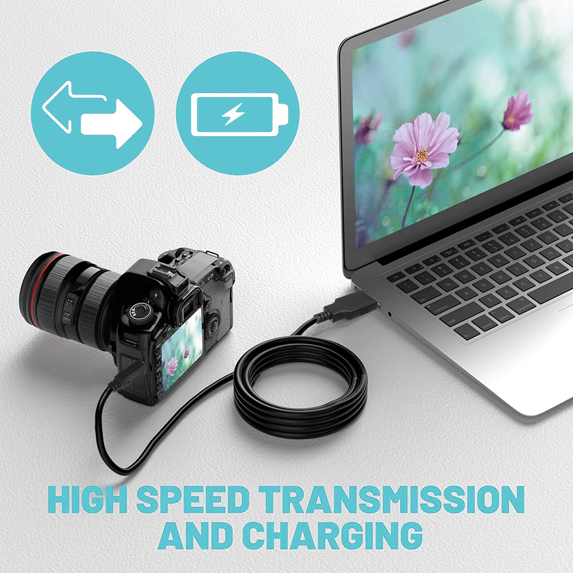 SLLEA 4ft USB Charger Data Cable for Polaroid Tablet PMID703c PTAB7XC PTAB7200 - Fast Charging & Sync Cord for Home, Office, and Travel Use