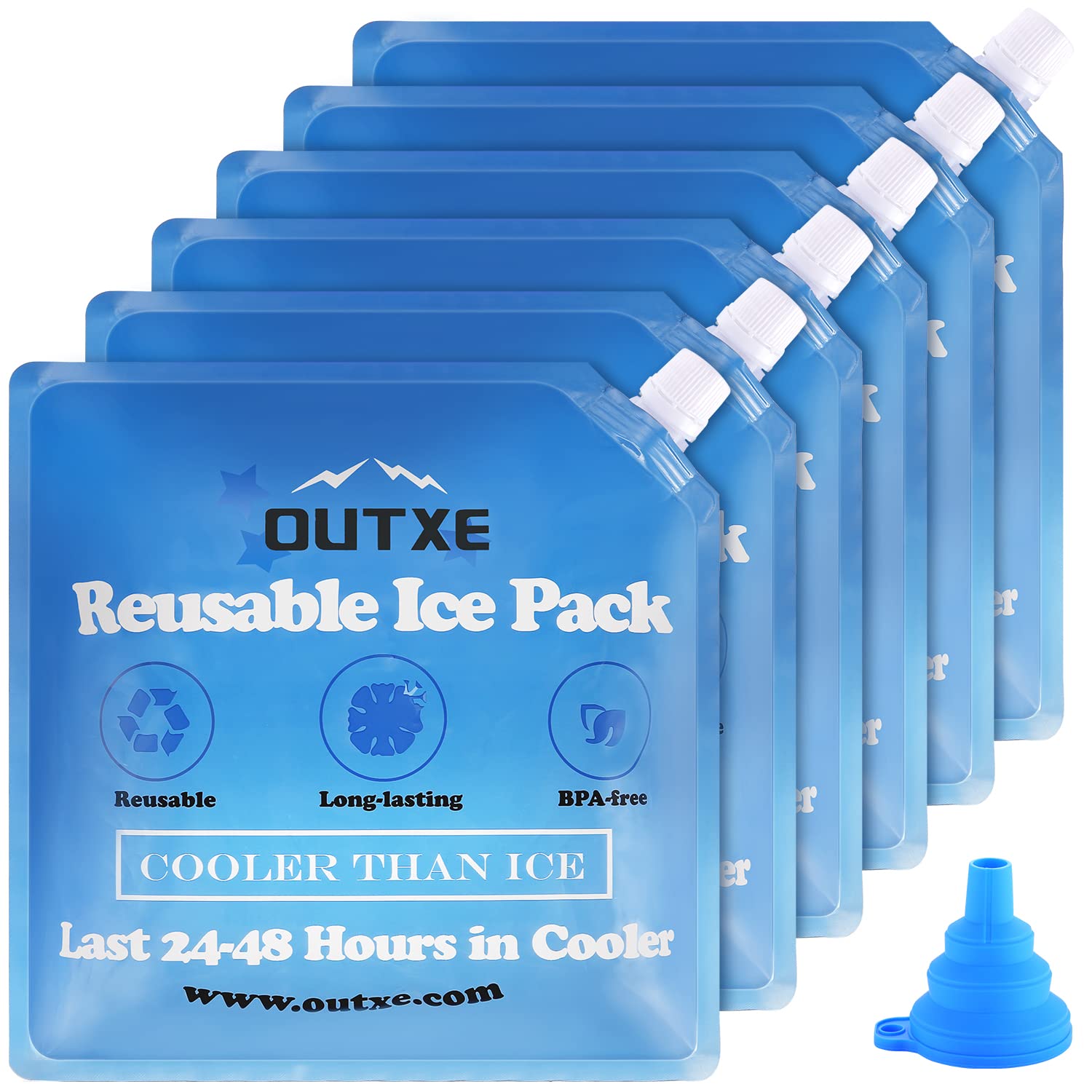 OUTXE Reusable Ice Packs for Lunch Box - Long Lasting Freezer Gel Packs to Keep Food Fresh & Cold | Perfect for Lunch Bags, Coolers, Breastmilk Storage & Picnics