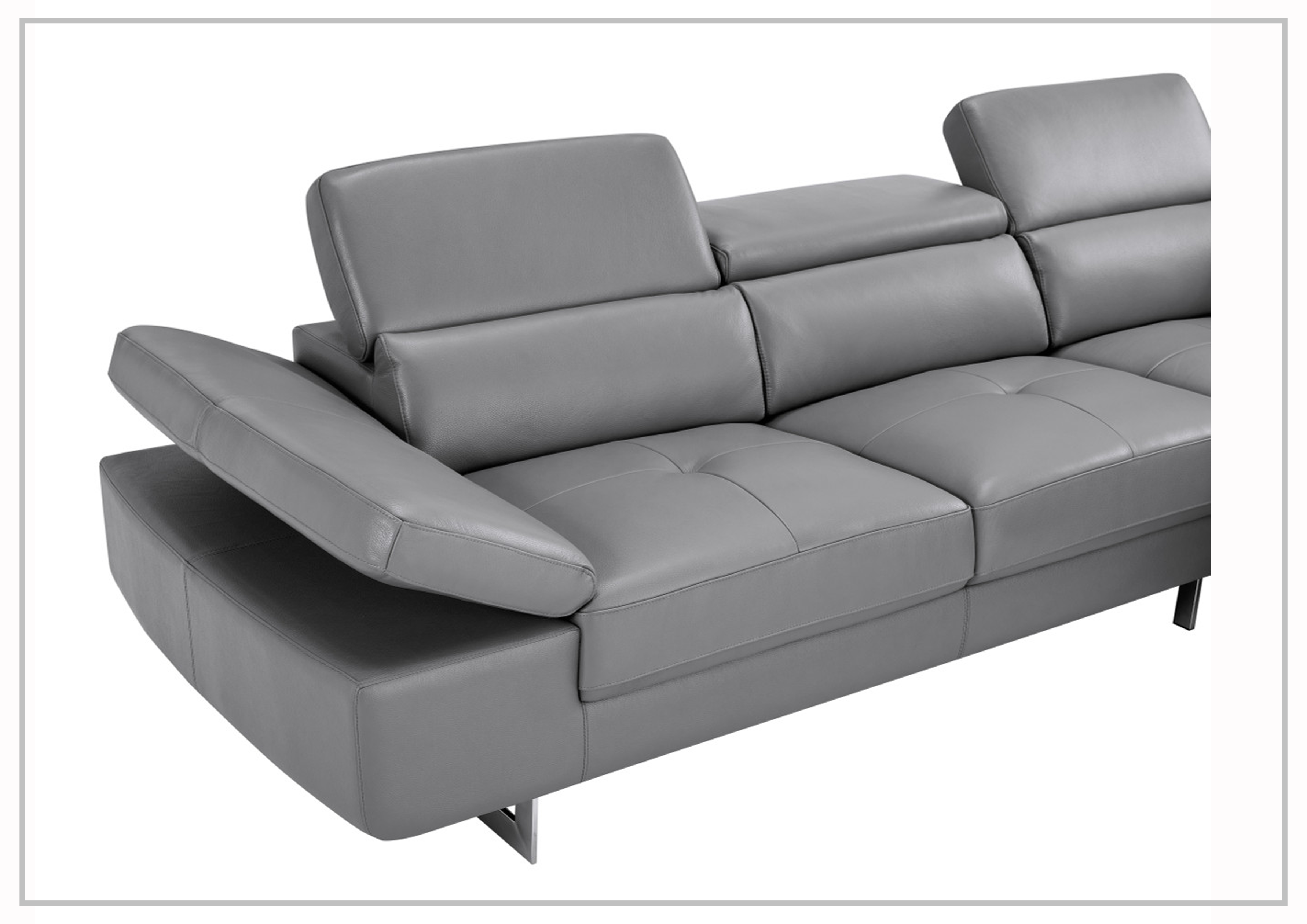 Gio Italia Cavour Mansion L-Shaped Italian Leather Sectional Sofa - Luxurious Modern Living Room Furniture for Home Theater & Family Gatherings