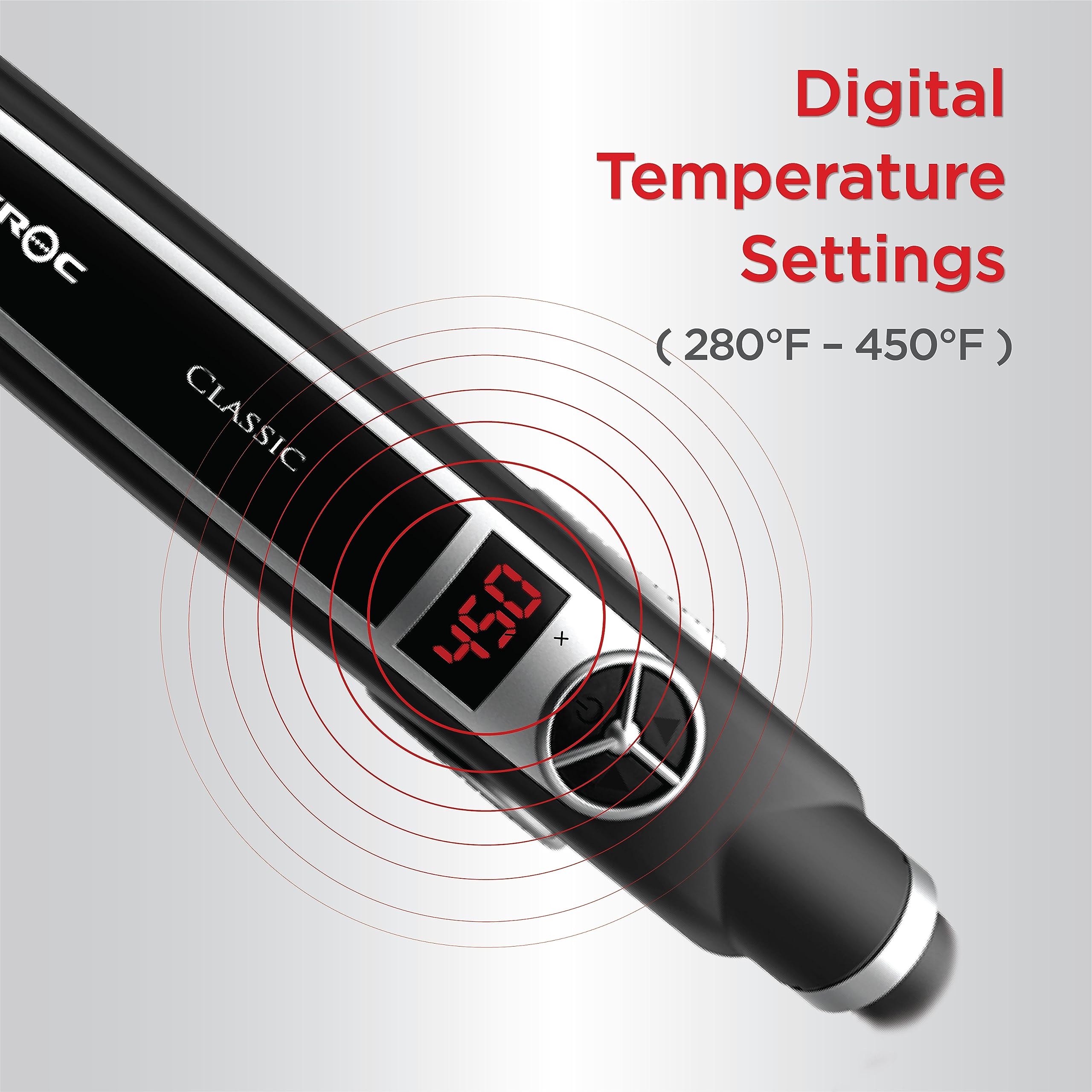 Croc Classic Silver Titanium Flat Iron Hair Straightener - 1.5 Inch Professional Hair Straightener for Smooth & Shiny Hair - Perfect for Home Use, Salon Styling & Travel