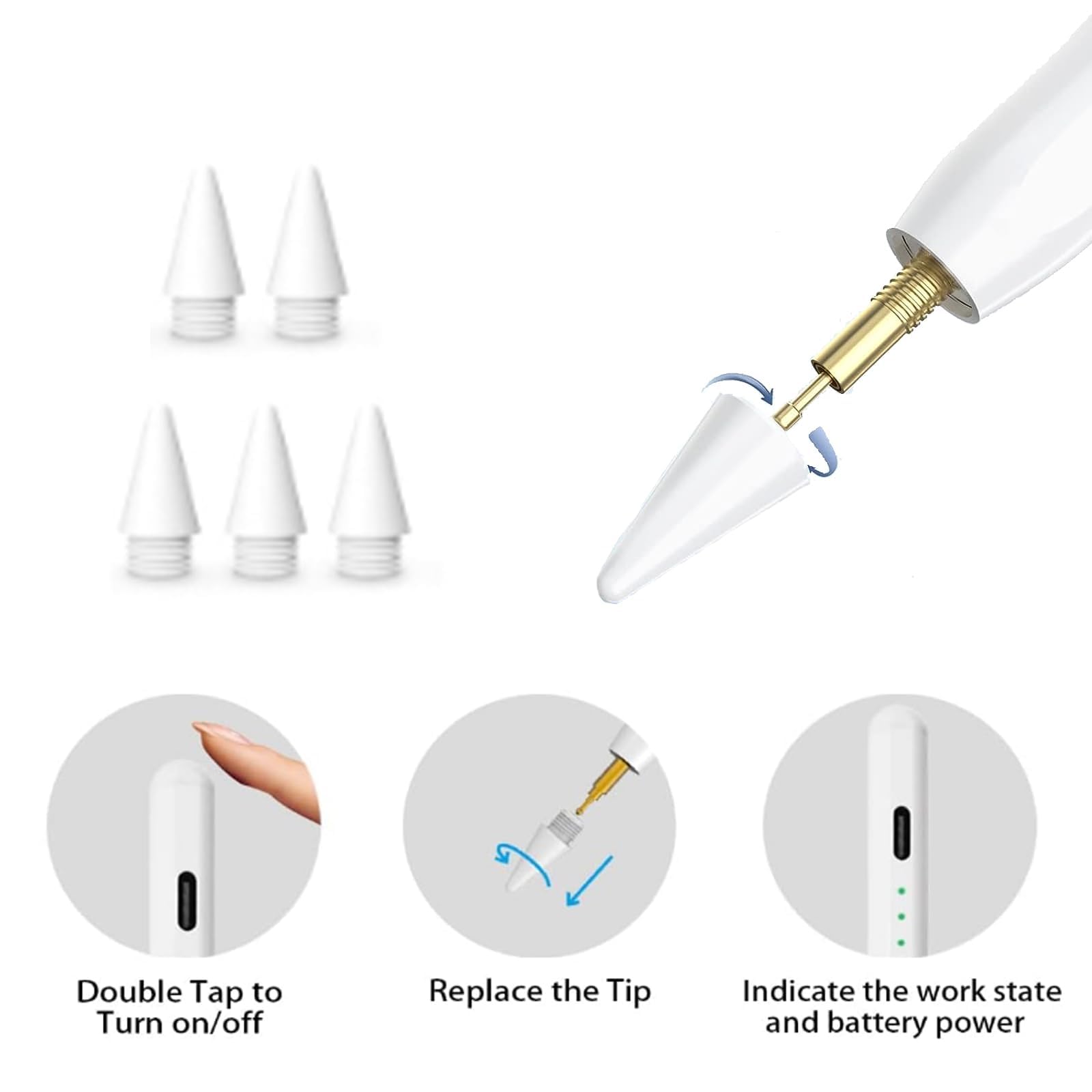 Fast Charging Stylus Pen for iPad 9th & 10th Generation - Active Pencil Compatible with iPad Pro 11