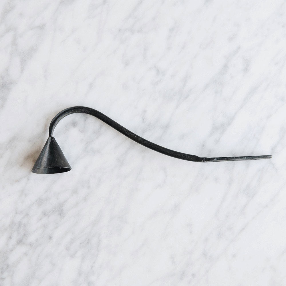 Elegant Iron Candle Snuffer - Extinguisher with Wooden Handle for Home Decor, Wedding, Church & Dinner Table Use