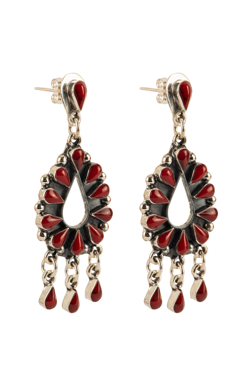 Paige Wallace Coral Dangle Earrings for Women - Handmade Boho Statement Jewelry - Perfect for Beach Vacations, Weddings & Summer Outfits