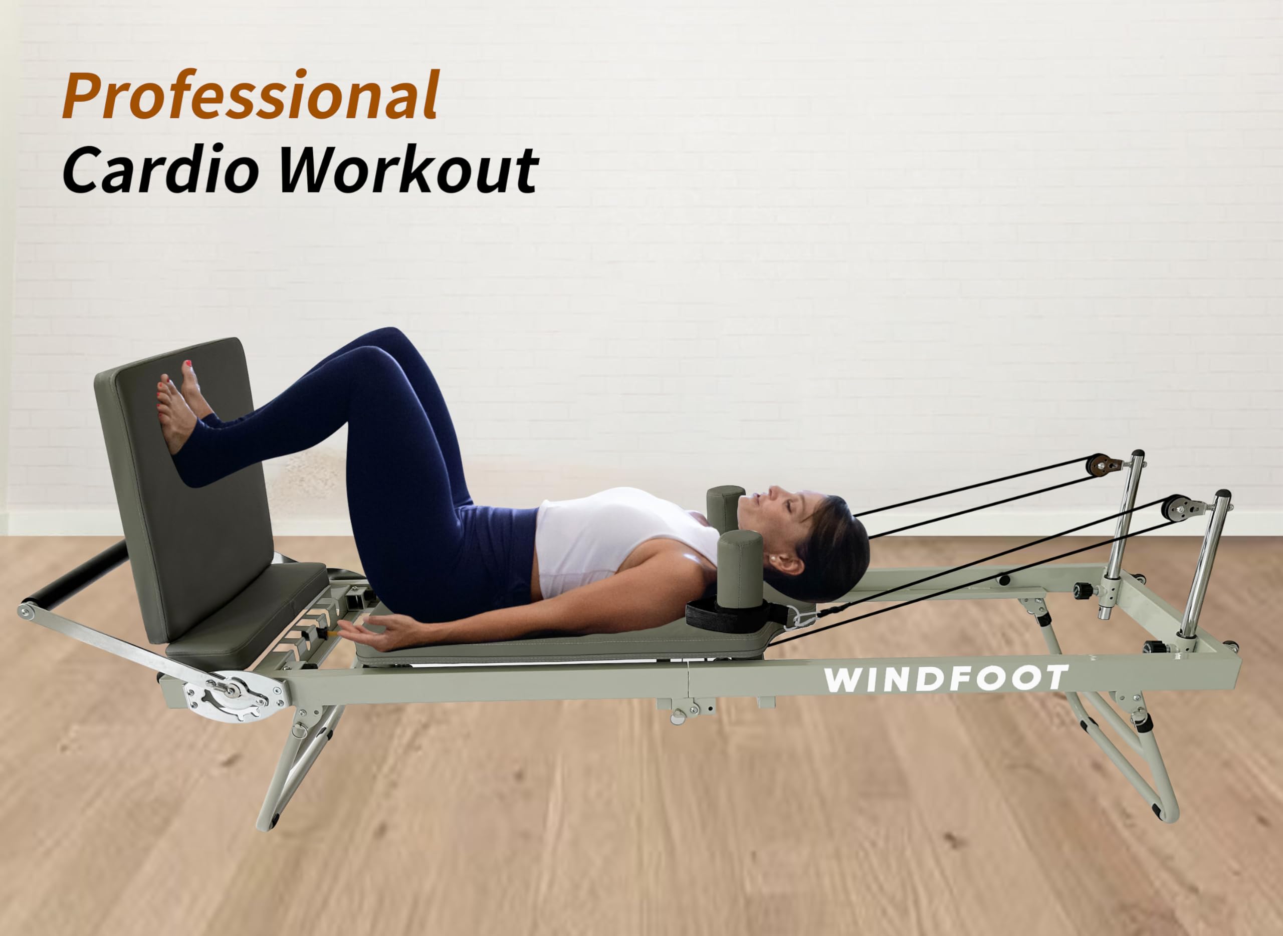 Foldable Pilates Reformer Machine for Home & Gym - Portable Exercise Equipment with Jump Board, 5 Resistance Cords & 300 lbs Weight Capacity - Perfect for Strength Training, Flexibility Workouts & Rehabilitation Therapy