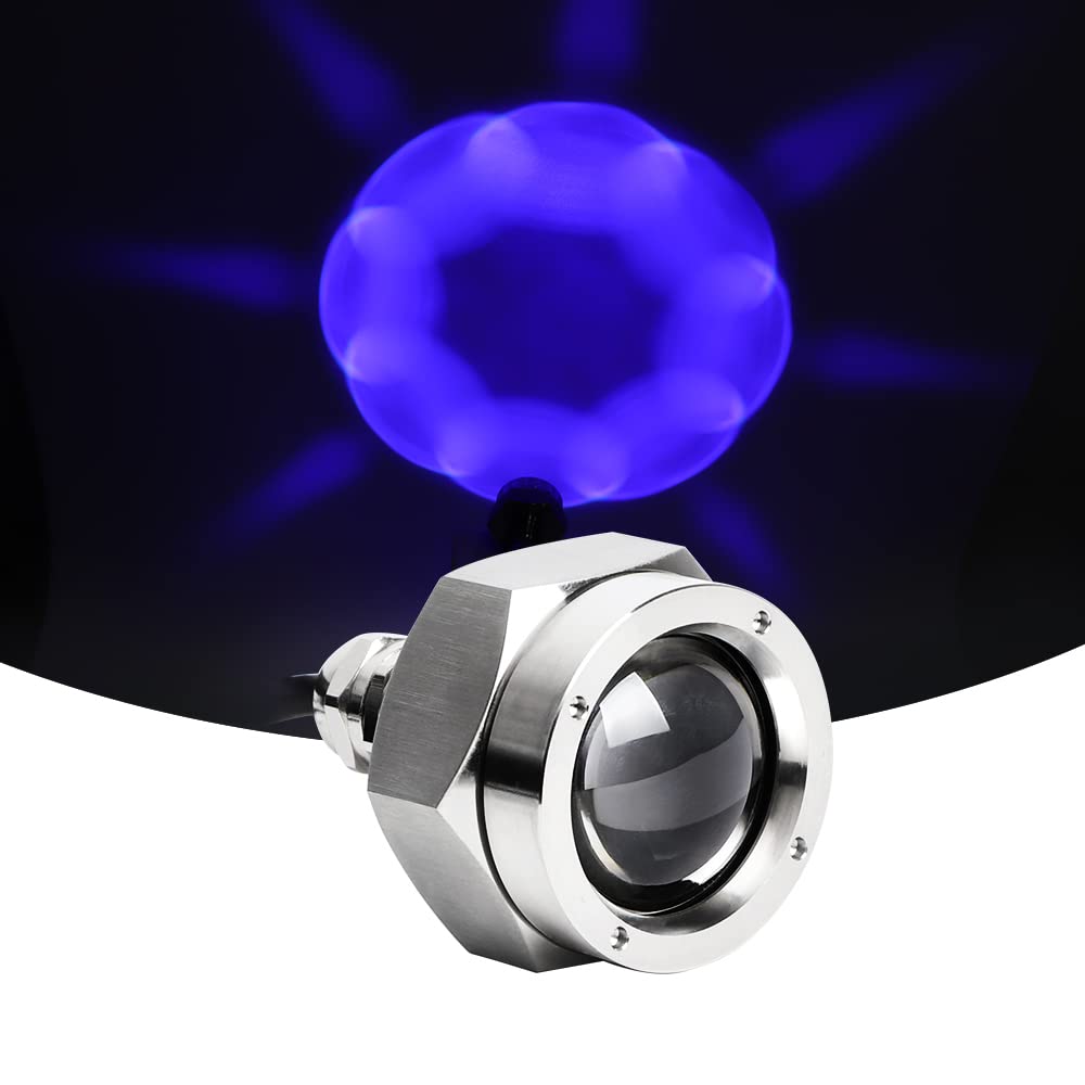 Exzeit 40W Marine LED Drain Plug Light - Super Bright Underwater Boat Lighting for 1/2in Standard Drain Holes (Blue) | Perfect for Night Fishing, Dock Lighting & Underwater Boat Accent