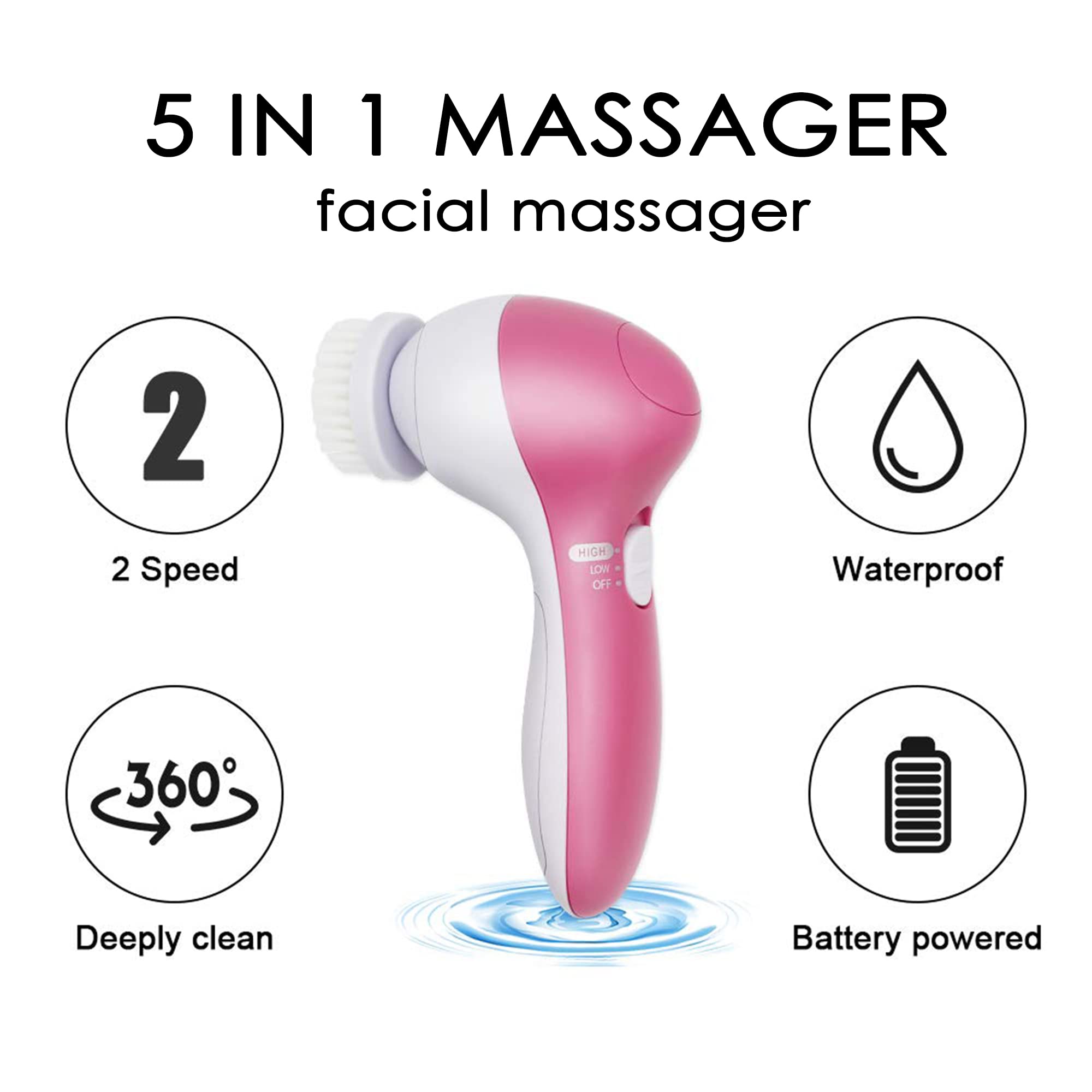 NutriGlow NATURAL'S Advanced Pro Formula Gold Kesar Facial Kit for Glowing Skin | 5-in-1 Rotating Face Massager | Deep Clean & Brightening Skincare Set | Pack of 2 | Perfect for Spa Day, Bridal Prep & At-Home Self-Care