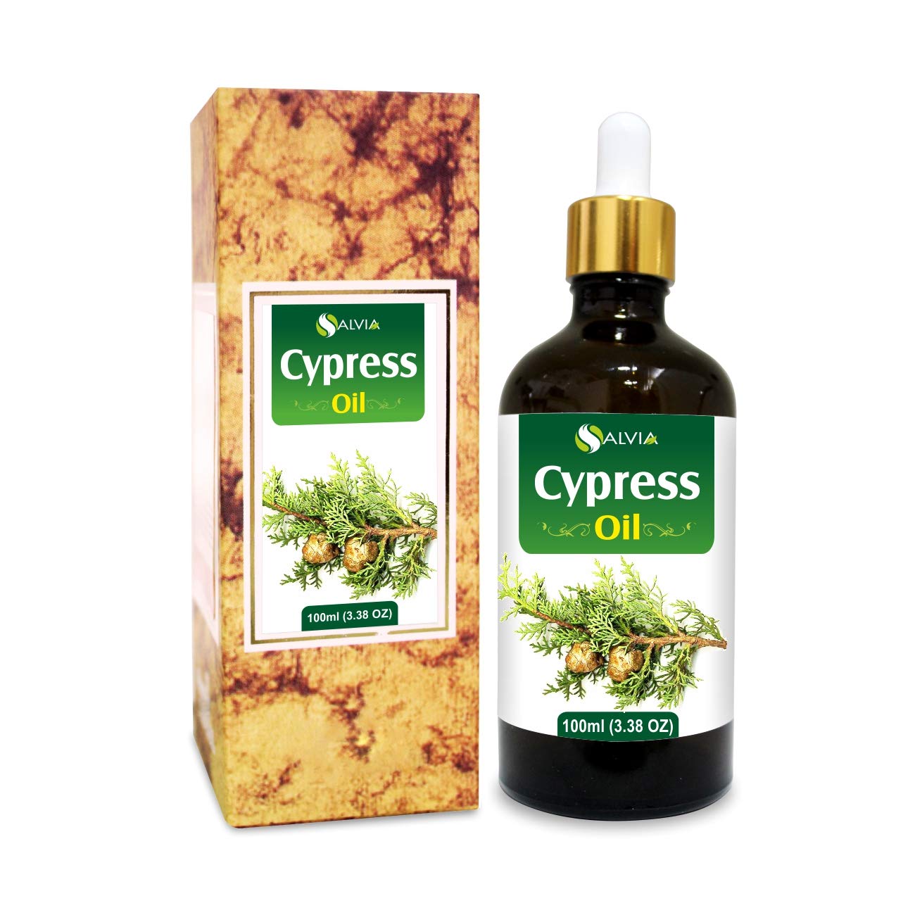 100% Pure Natural Cypress Essential Oil with Dropper - Undiluted, Uncut 100ml for Aromatherapy, Massage & Relaxation