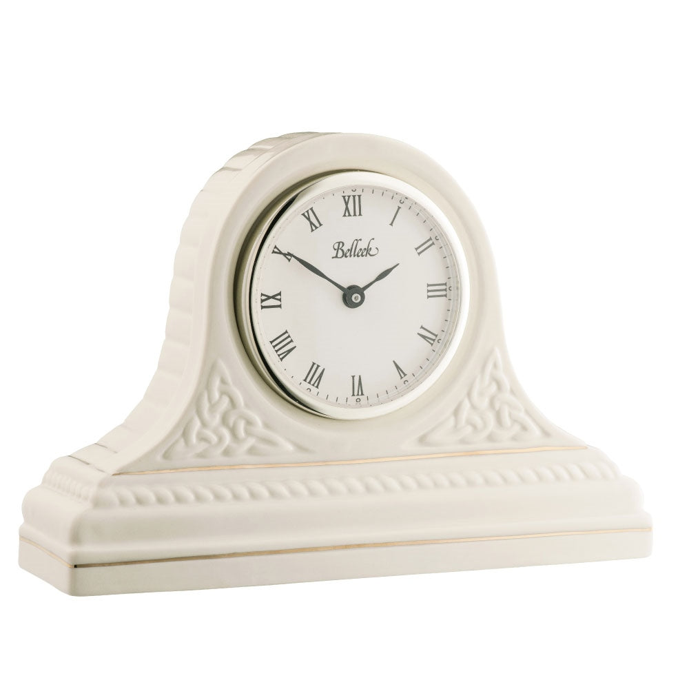 Belleek Classic Celtic Mantel Clock - Elegant Irish Home Decor for Living Room, Bedroom & Office | Traditional Gift for Housewarming, Anniversary & St. Patrick's Day