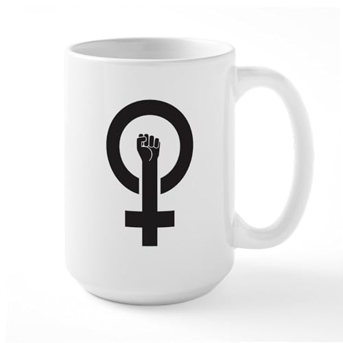 White - Feminist Power Large Mug