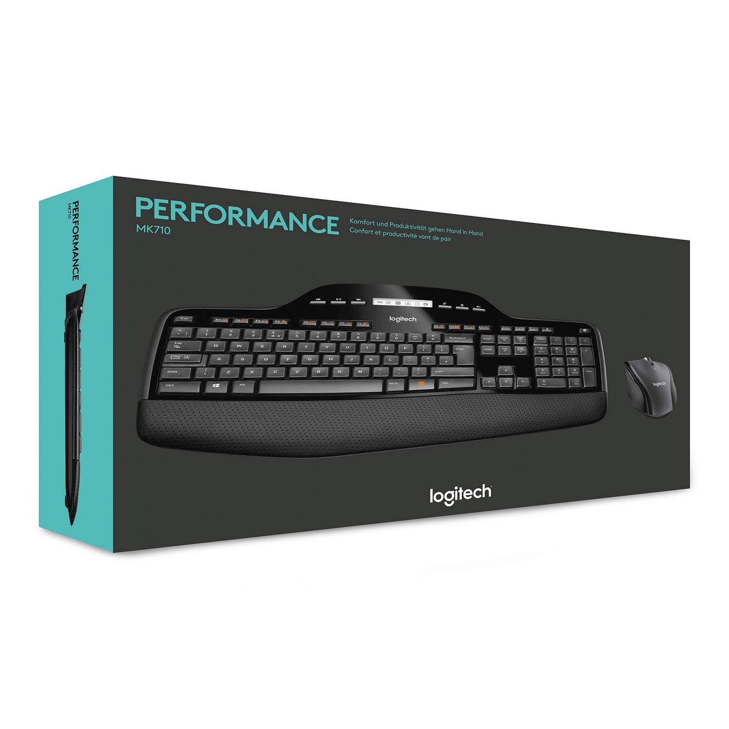 Logitech MK735 Wireless Keyboard and Mouse Combo - Ergonomic Design, Quiet Typing, Long Battery Life - Perfect for Office, Home & Gaming (Renewed)