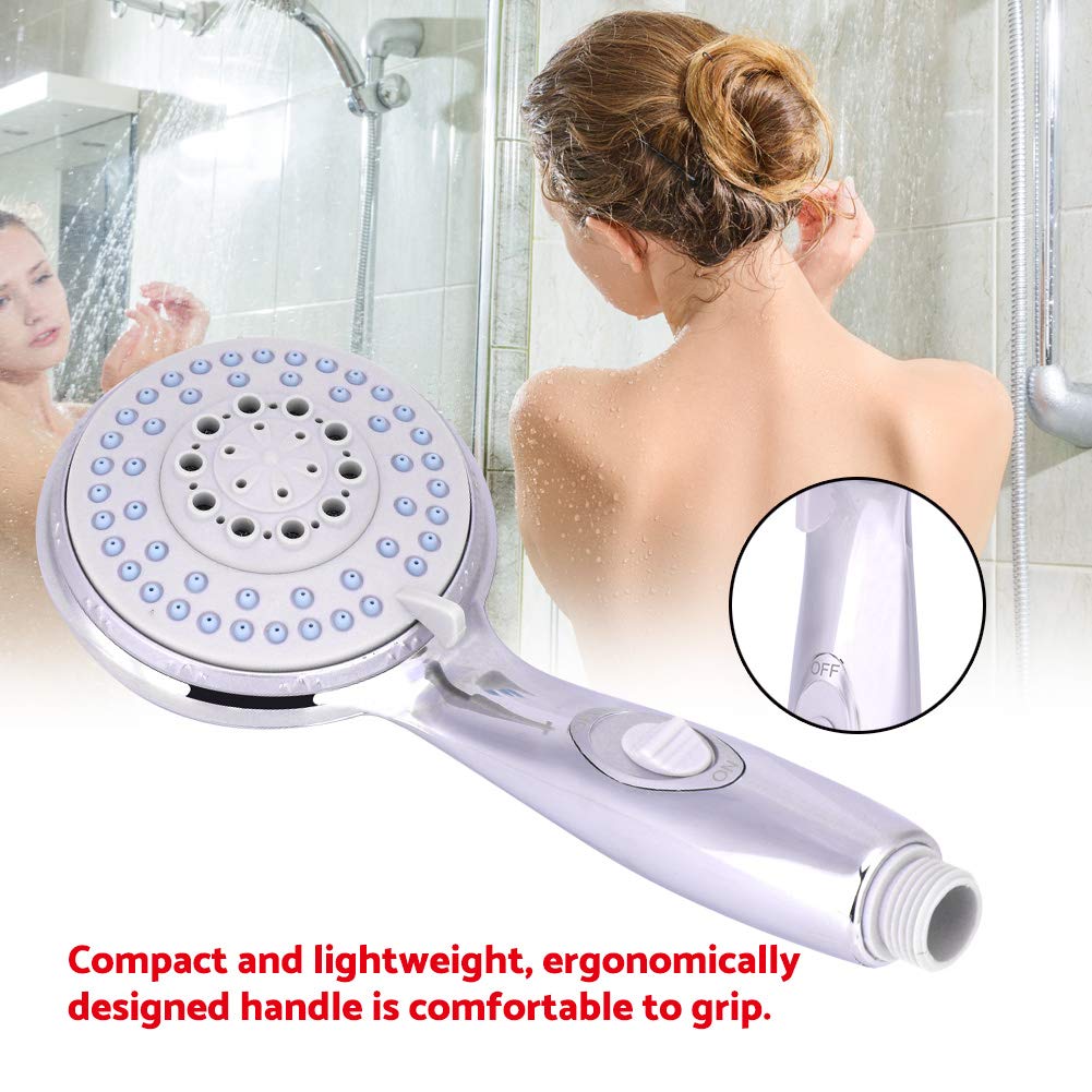 Universal ABS Shower Head with Switch - 5 Spray Modes for Bathroom, Spa & Massage - High Pressure Water Saving Showerhead for Home & Hotel Use