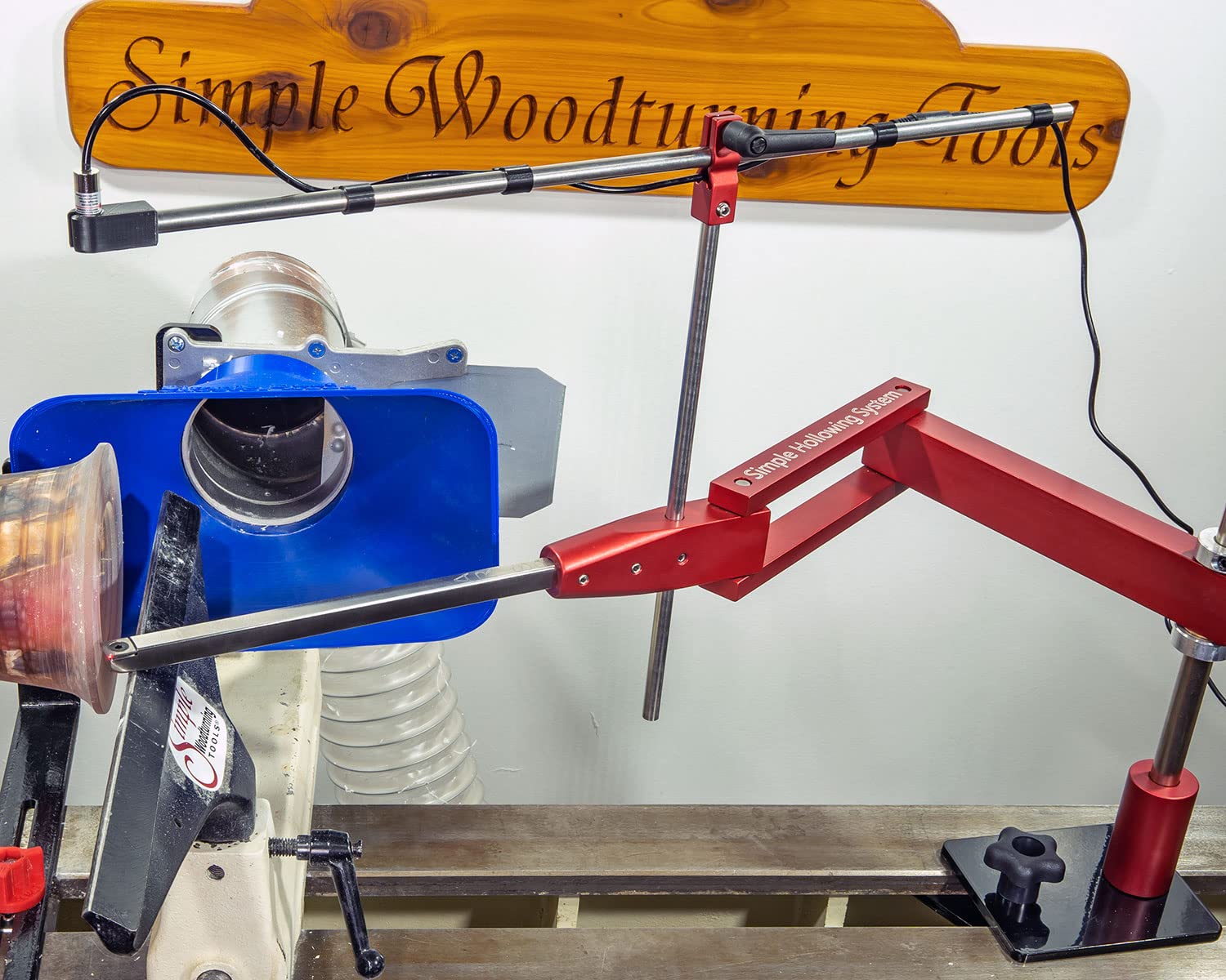 Laser Hollowing System for Woodturning - Stabilizer & Guide for Hollowing Wood with Full-Size Woodturning Tools | Perfect for Bowl Turning, Vase Making & Lathe Projects (SHS with Laser)