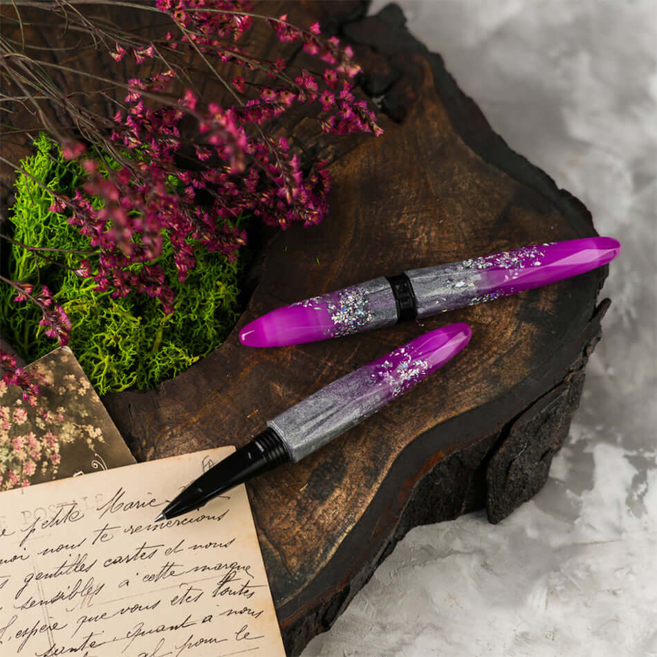 Benu Briolette Rollerball Pen - Luminous Mauve Refillable Ink Pen for Smooth Writing | Perfect for Office, School & Gift Giving