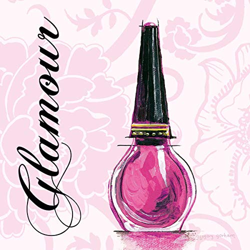 Gregory Gorham Pink Romance Makeup Art Print Set - 4 Framed 12x12 Inch Wall Decor (Pink, Black, White) | Perfect for Bedroom, Living Room & Salon Decor