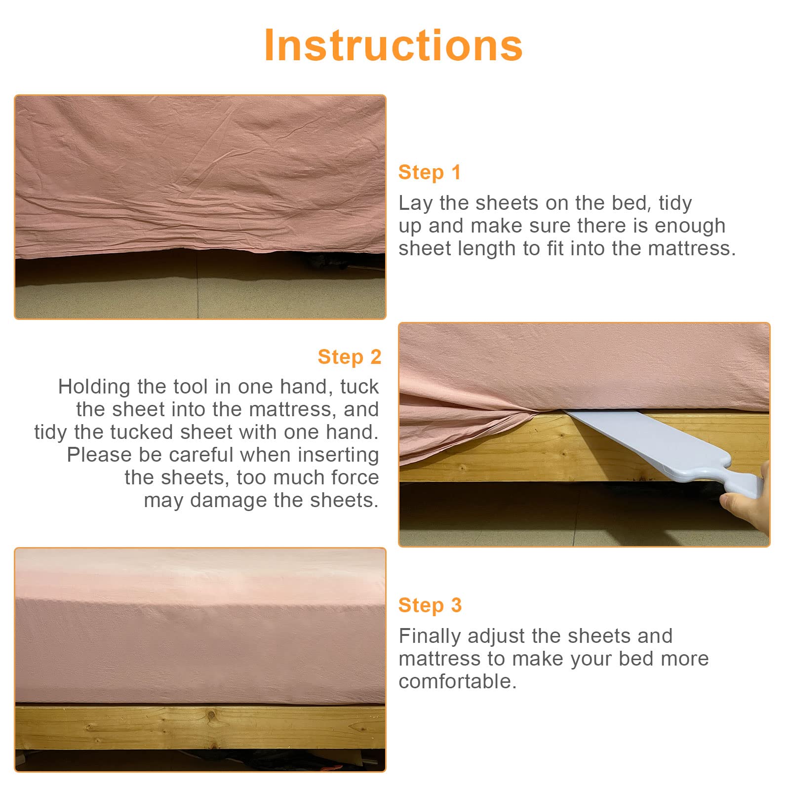 **Bed Sheet Tuck-in Tool - Easy Mattress Lifter & Sheet Helper for Effortless Bed Making - Perfect for Seniors, Caregivers, and Hotels**