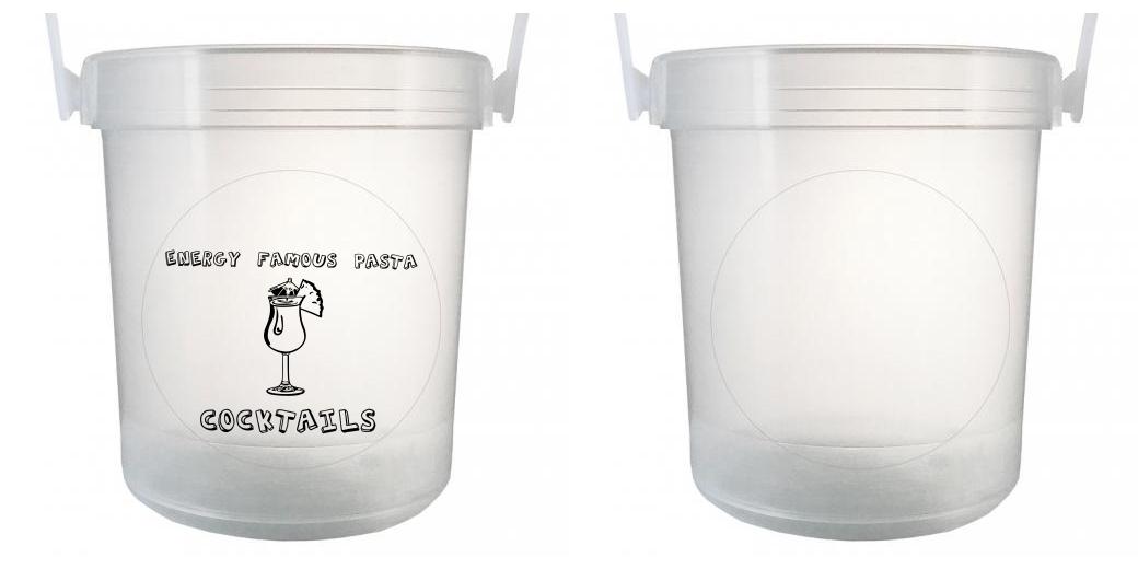 32 oz Plastic Rum Buckets with Custom Sticker - Perfect for Parties, Beach Bars, and Cocktail Serving (BPA-Free, Bulk Pack)