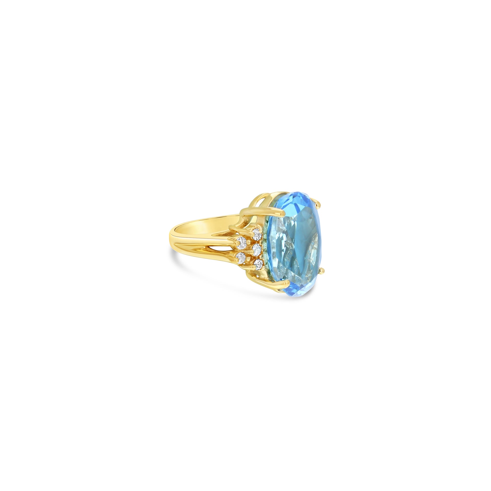 11 Carat Blue Topaz Diamond Cocktail Ring for Women - Elegant Statement Jewelry for Parties, Weddings & Special Occasions