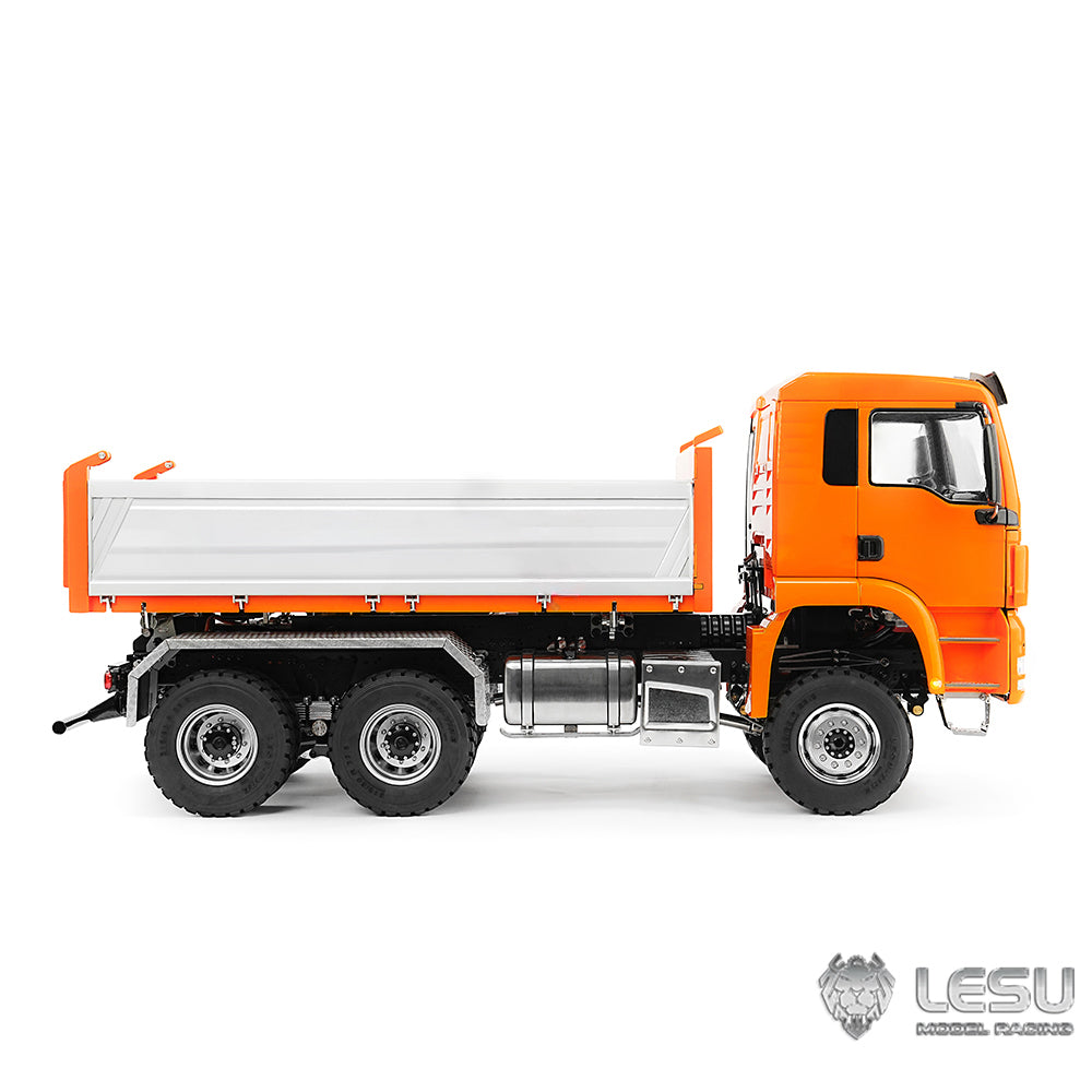 1/14 Scale LESU TGS RC Hydraulic Dump Truck - 6x6 Metal Remote Control Dumper Car with Three-Way Dumping Function | Realistic Tipper Truck Model for Hobbyists & Collectors | Perfect for Construction Site Play, RC Racing & Display