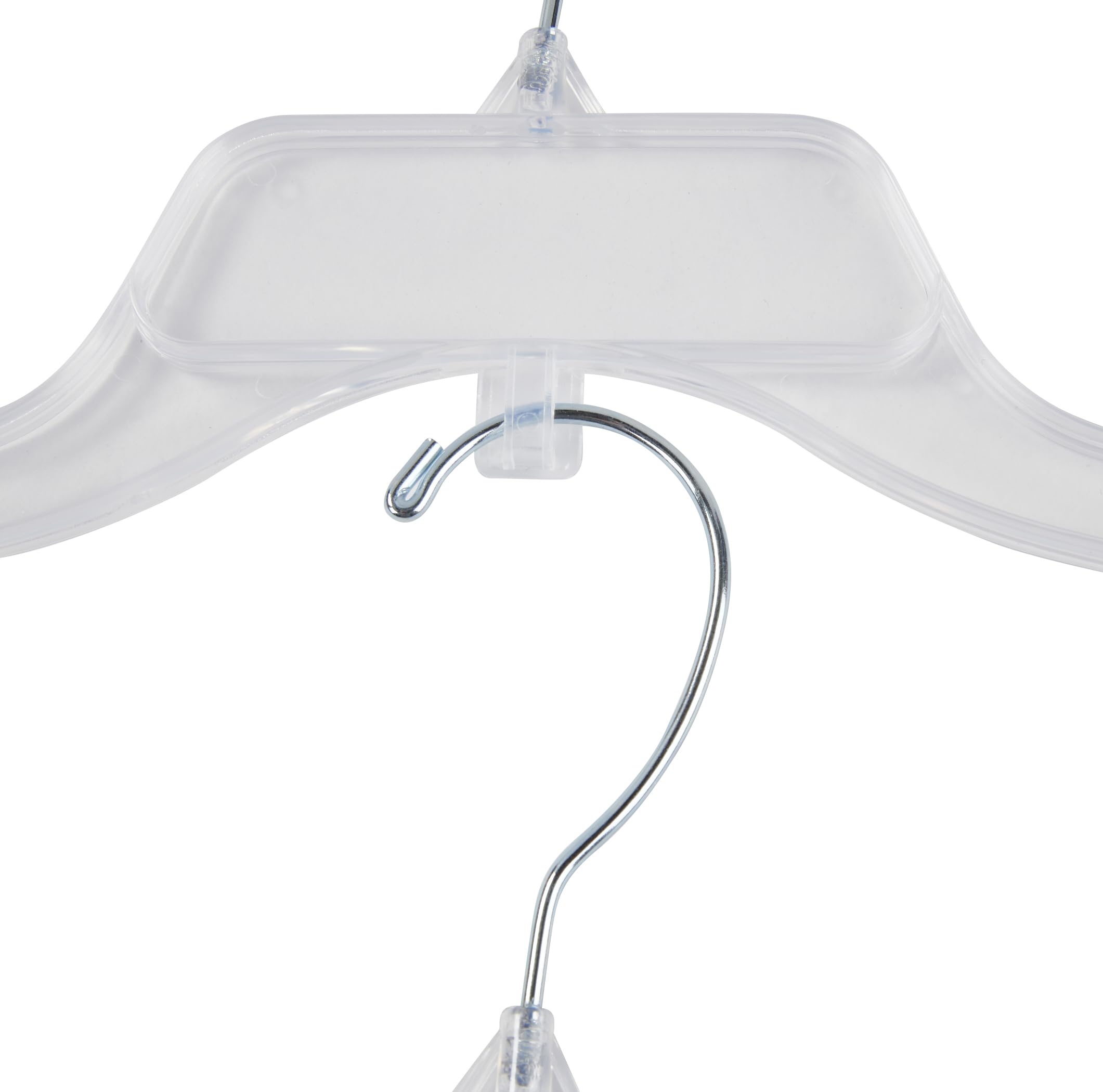 SSWBasics 17 Inch Clear Plastic Hangers - Break-Resistant, Durable & Transparent Garment Hangers (100-Pack) - Perfect for Closet Organization, Retail Stores & Laundry Use