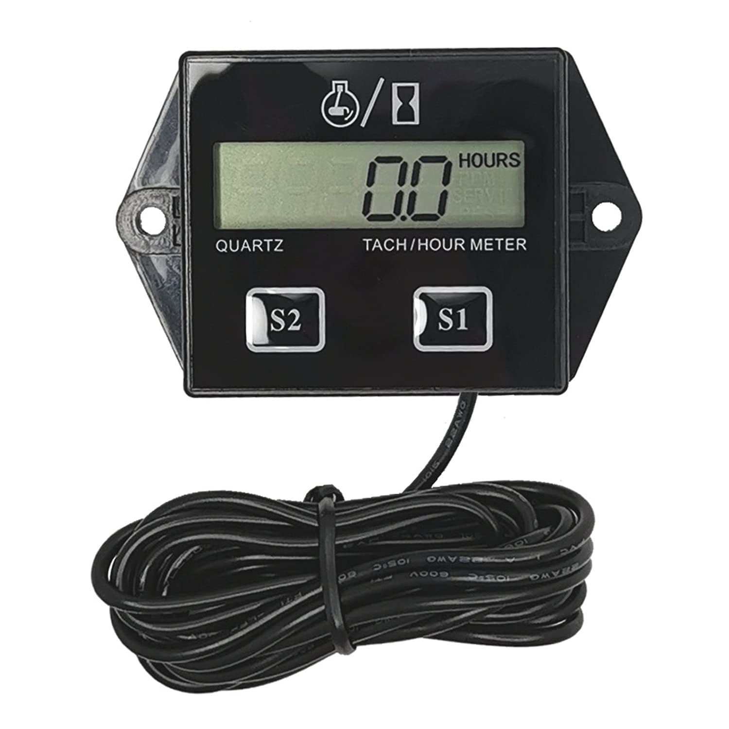 Digital Tachometer RPM Gauge & Hour Meter for Small Engines - Compatible with ZTR Lawn Mowers, Tractors, Generators, Marine Outboards, ATVs, Snowmobiles & Gas Equipment | Engine Performance Monitoring & Maintenance Tool