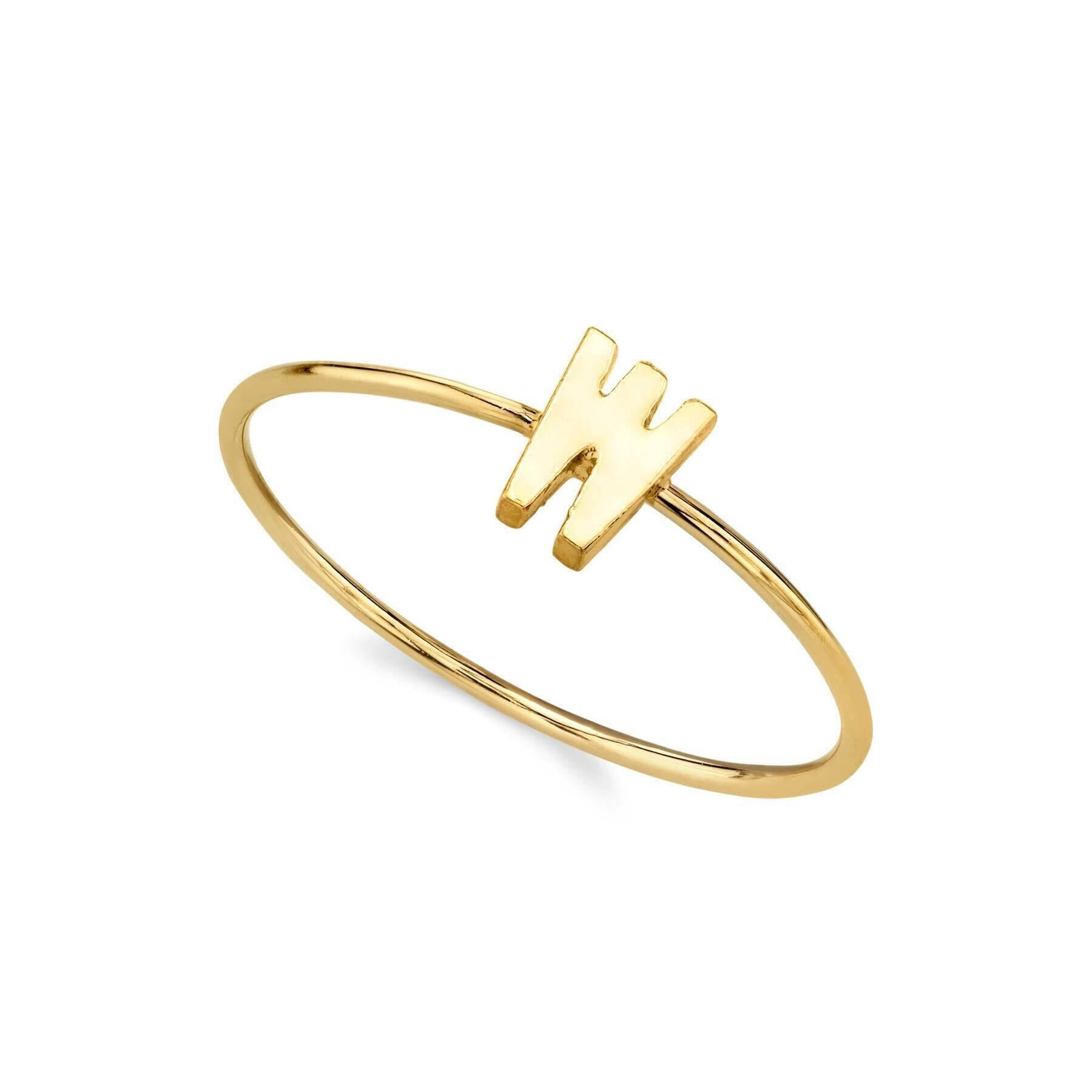 1928 Gold Initial Ring for Women - Personalized Monogram Letter Ring Size 7 - Elegant Dainty Jewelry Gift for Her - Perfect for Birthdays, Anniversaries & Special Occasions