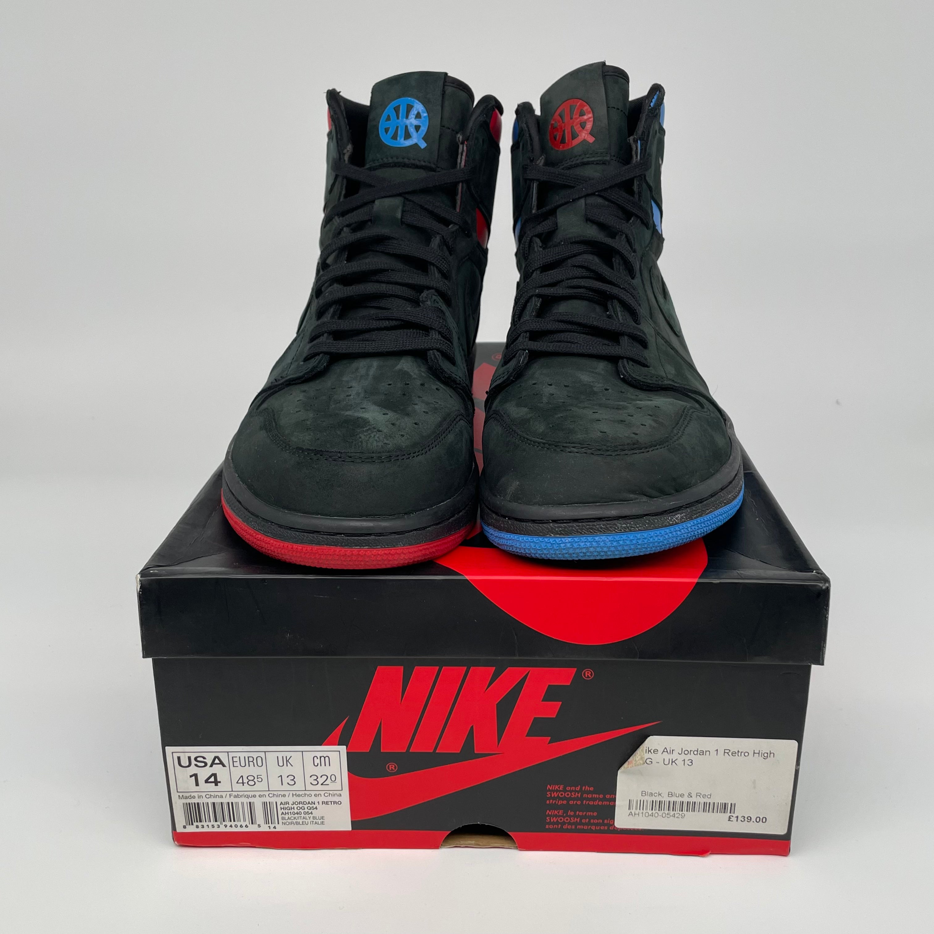 AIR JORDAN 1 QUAI 54 Basketball Shoes Men's Size 14 AH1040-054 - Retro High Tops for Streetwear & Court Performance
