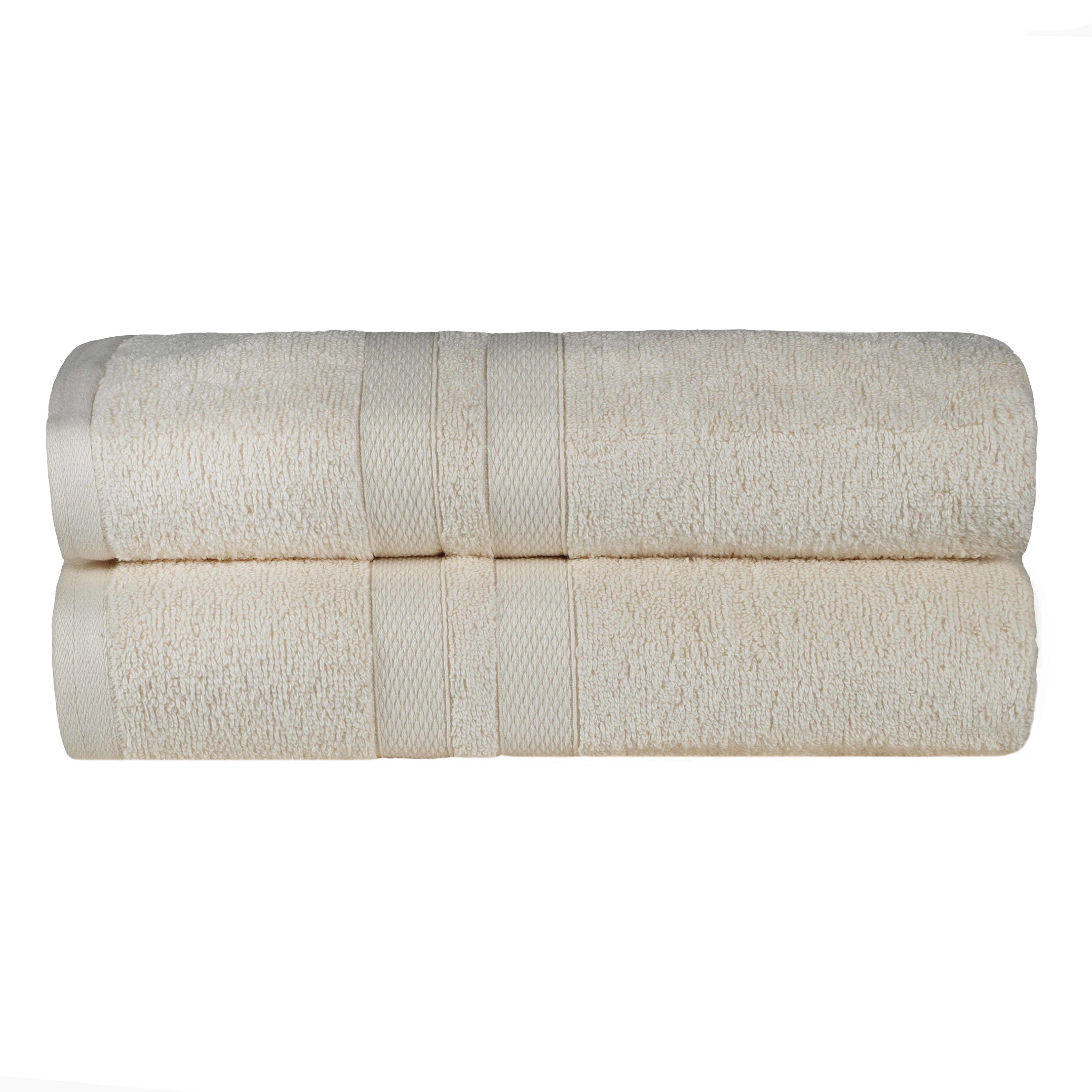 Ultra Soft 100% Cotton Quick Dry Bath Towels Set of 2 - Absorbent & Plush for Bathroom, Spa, Pool, Gym & Beach Use