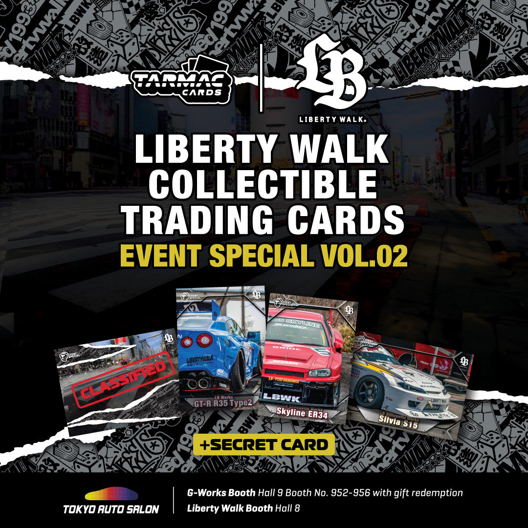 Liberty Walk Vol.02 Tarmac Cards - Premium Collectible Trading Card Pack for Car Enthusiasts | Perfect for Events, Gifts & Display Collections