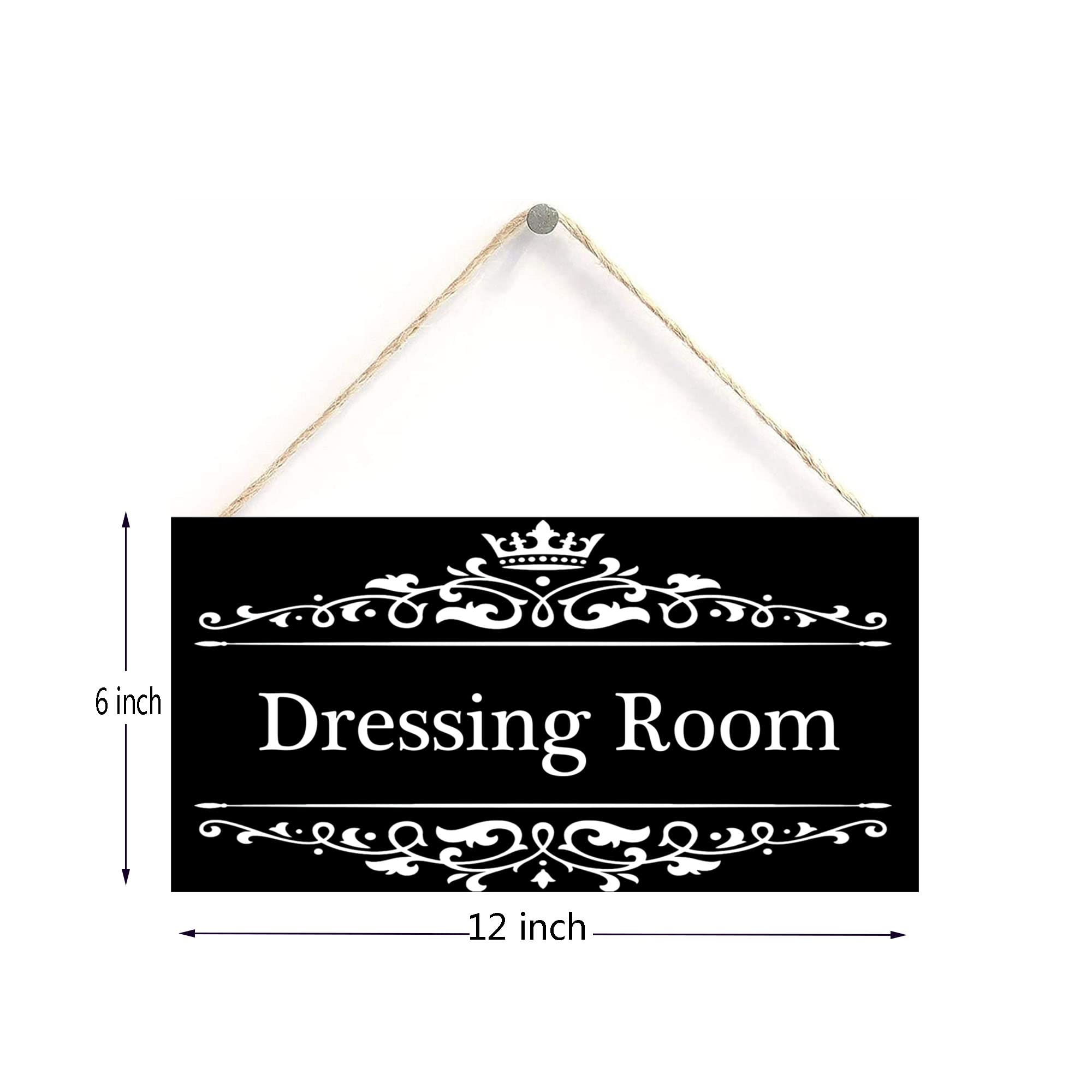 Elegant Dressing Room Sign - Handcrafted Wooden Wall Decor for Home & Bathroom, 6x12 Inches - Perfect for Bedroom, Closet, and Vanity Areas