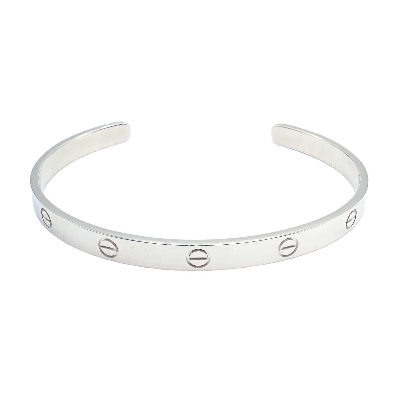 Authentic Cartier 18K White Gold Love Cuff Open Bracelet Size 21 with Certificate - Luxury Jewelry Gift for Women, Anniversary & Special Occasions