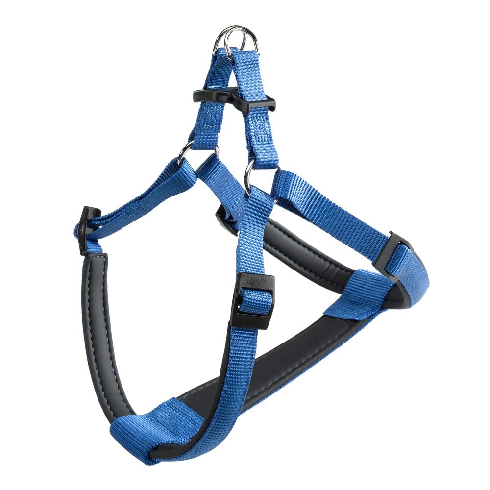 Ferplast Daytona Adjustable Padded Dog Harness for Small Dogs - Comfortable & Secure Blue Pet Vest for Walking, Training & Outdoor Adventures