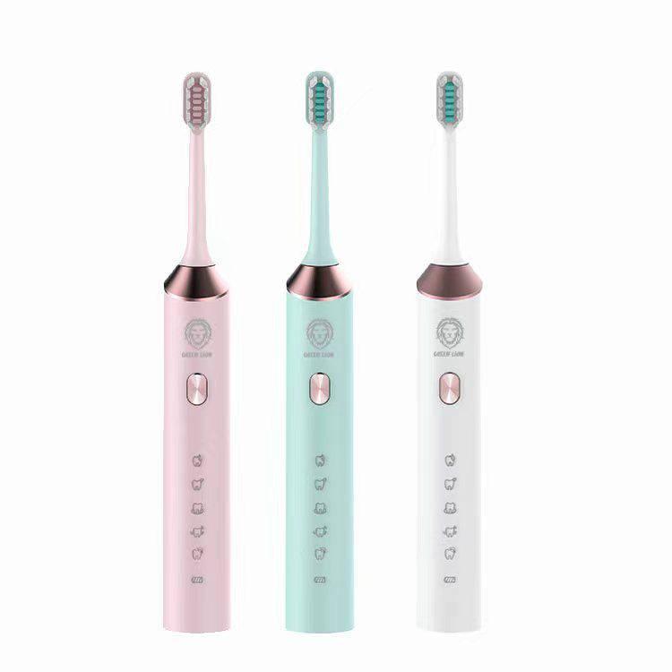 Green Lion Electric Toothbrush - Rechargeable Sonic Toothbrush with 5 Brush Heads for Adults & Kids - Perfect for Travel, Home & Daily Oral Care