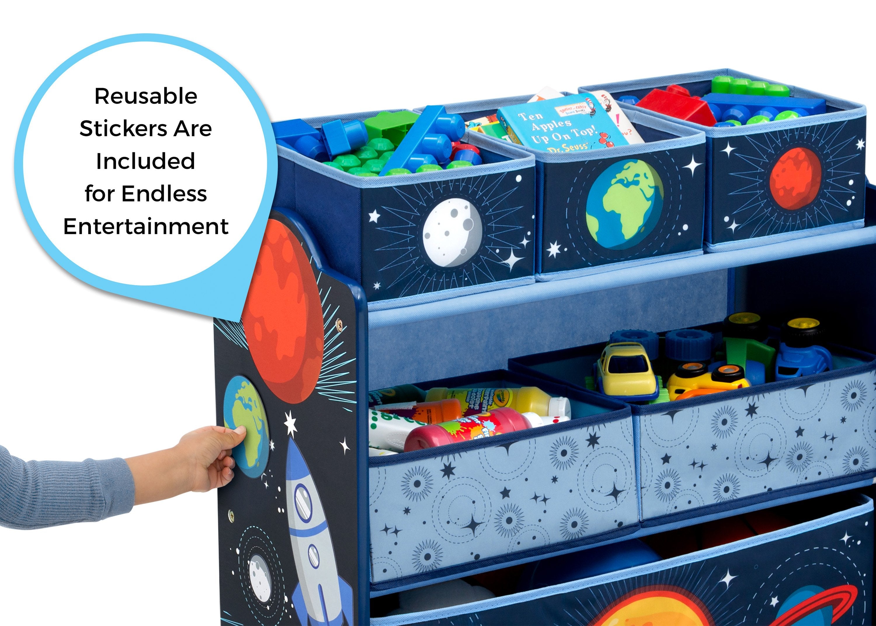 Space Adventures Toy Organizer for Kids - Durable Storage Bins & Playroom Organization - Perfect for Bedroom, Playroom, and Classroom Storage Solutions