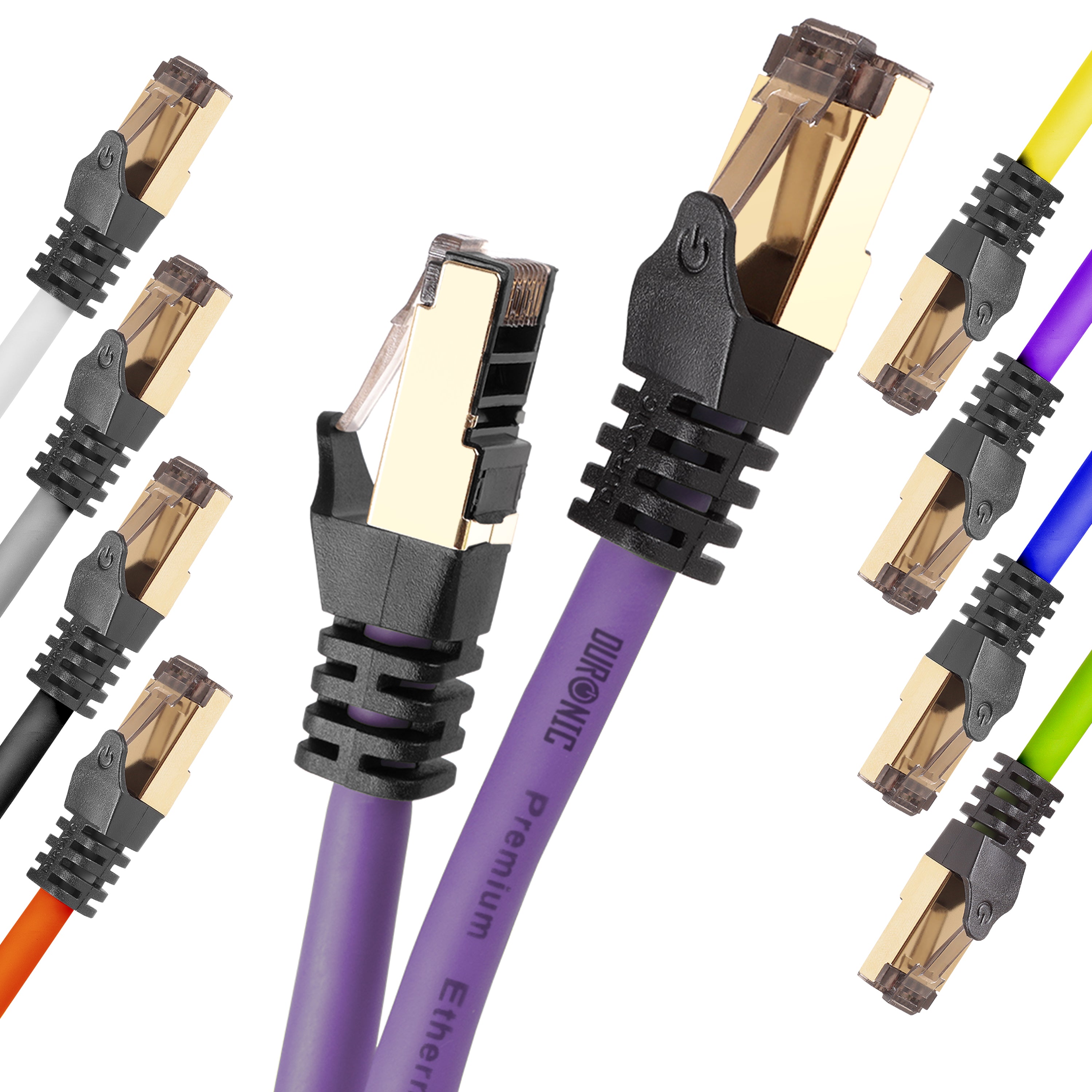 Duronic CAT8 Ethernet Cable 1.5M (5ft) - High Speed 40Gbps, 2000MHz Shielded Network Cable with Snagless RJ45 Connector - Perfect for Gaming, 4K Streaming & Home Office Setup (Purple)