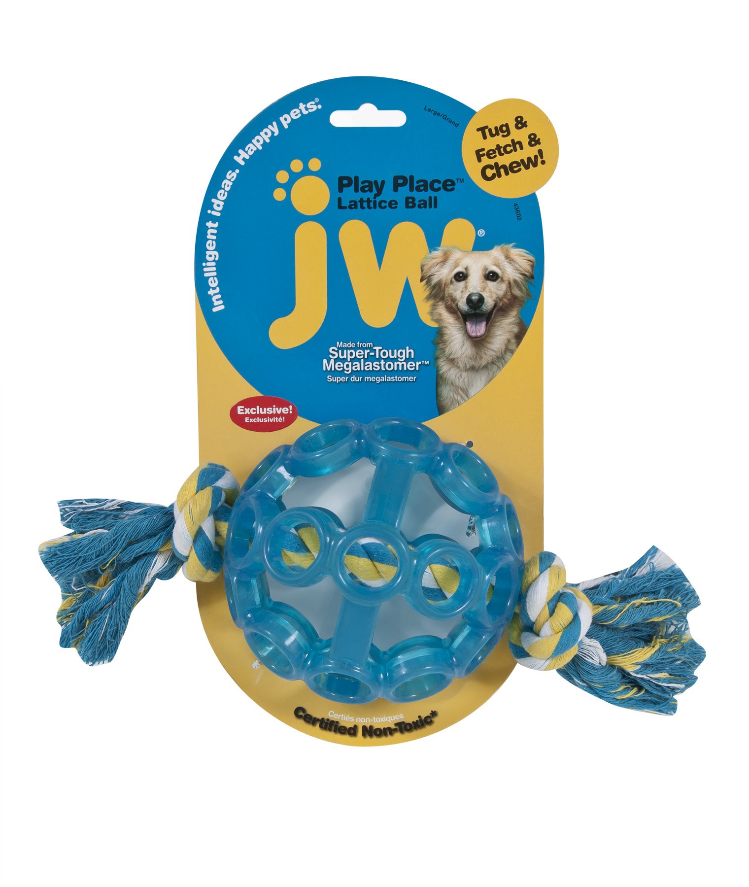 JW Pet Lattice Ball Toy for Dogs - Large Interactive Chew Toy, Durable Rubber Fetch Ball for Aggressive Chewers - Perfect for Outdoor Play, Training & Dental Health