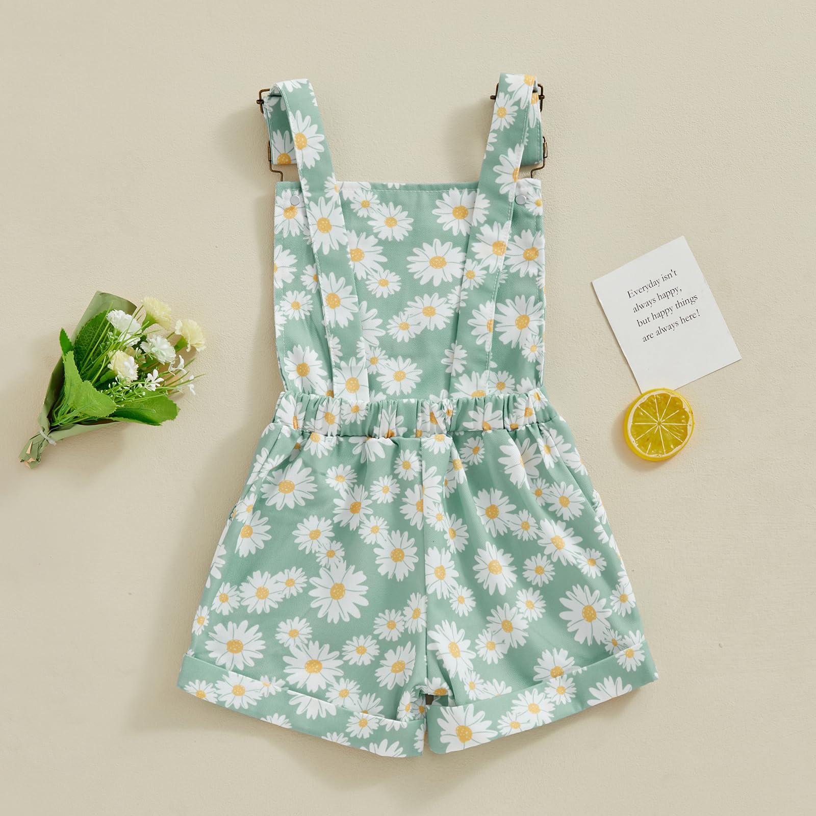 Sunflower Overalls for Toddler Girls - Sleeveless Daisy Jumpsuit & Floral Bodysuit - Summer Baby Clothes | Perfect for Outdoor Play, Beach Trips & Photo Shoots