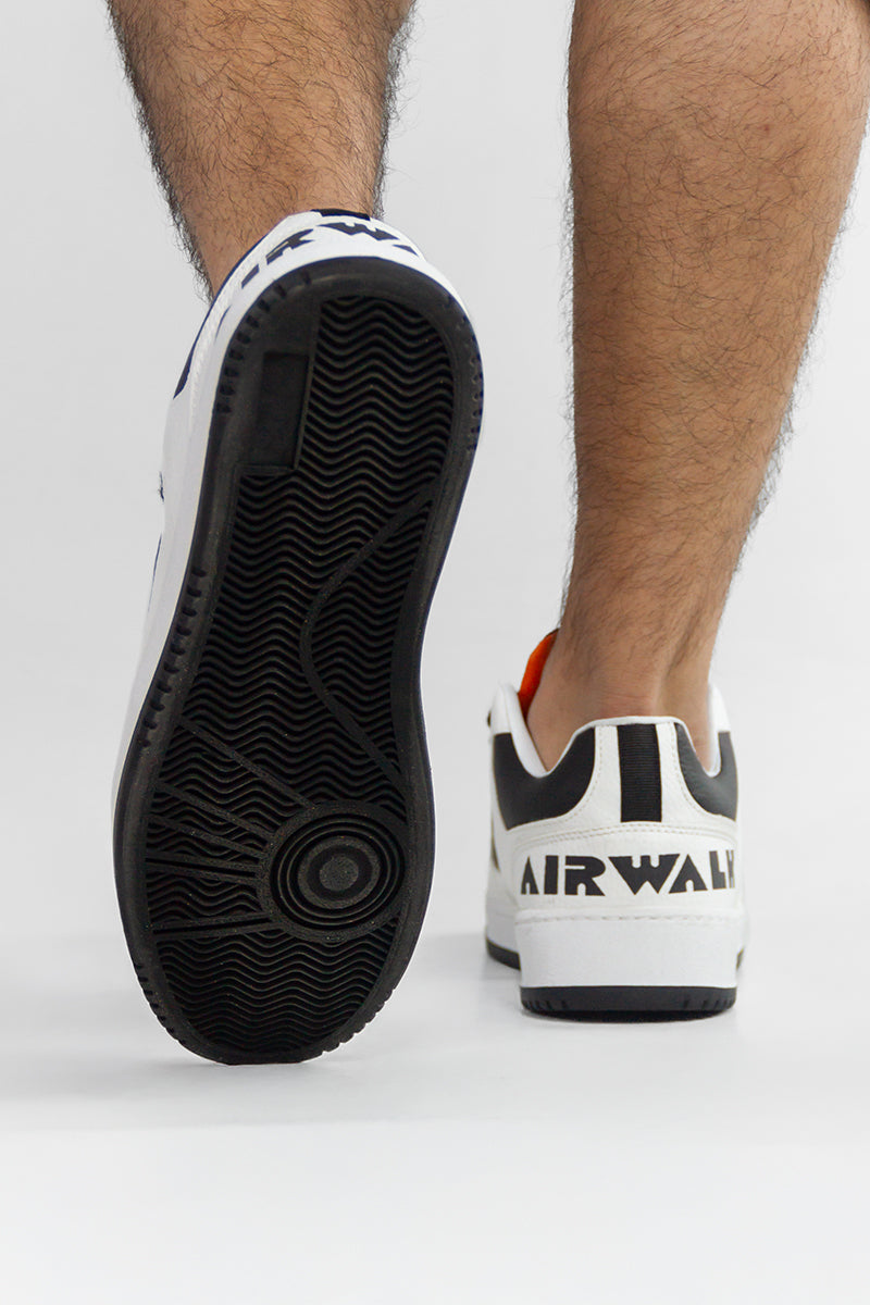 Air Walk Throlle White Black Sneakers - Comfortable Casual Shoes for Men & Women - Perfect for Walking, Running, and Everyday Wear