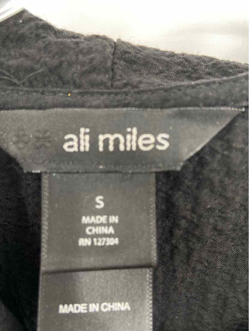 Pre-Owned Ali Miles Black Tunic Blouse for Women Size Small - Casual Office Wear & Layering Piece