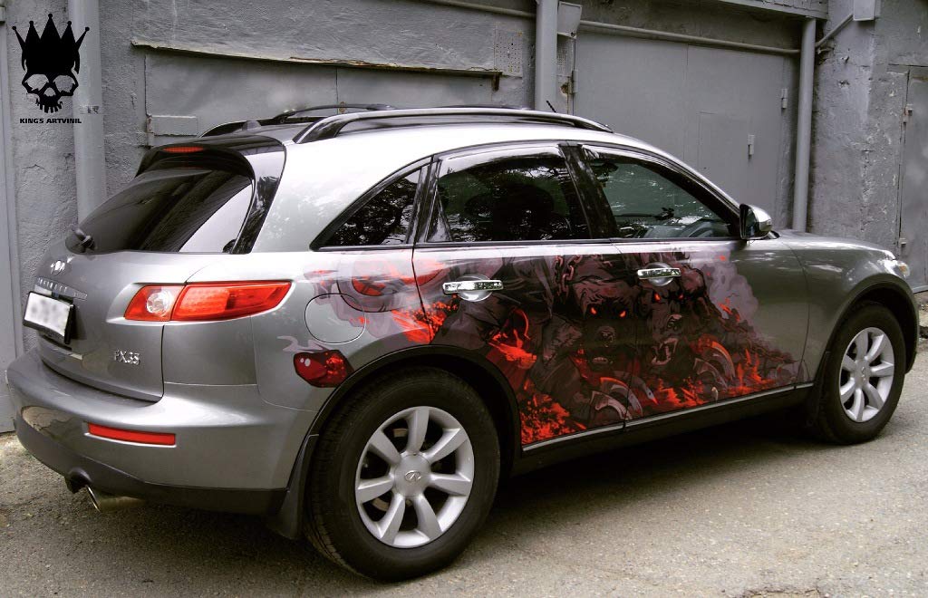 Custom Full Color Vinyl Car Side Decal - Hellhound Cerberus Dog Design | Durable Automotive Body Sticker for Trucks, SUVs & Cars | Perfect for Personalization & Vehicle Customization