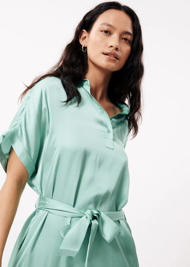 Genie Short Sleeve Dress for Women - Turquoise Bohemian Summer Dress - Perfect for Beach Vacations, Music Festivals & Casual Outings