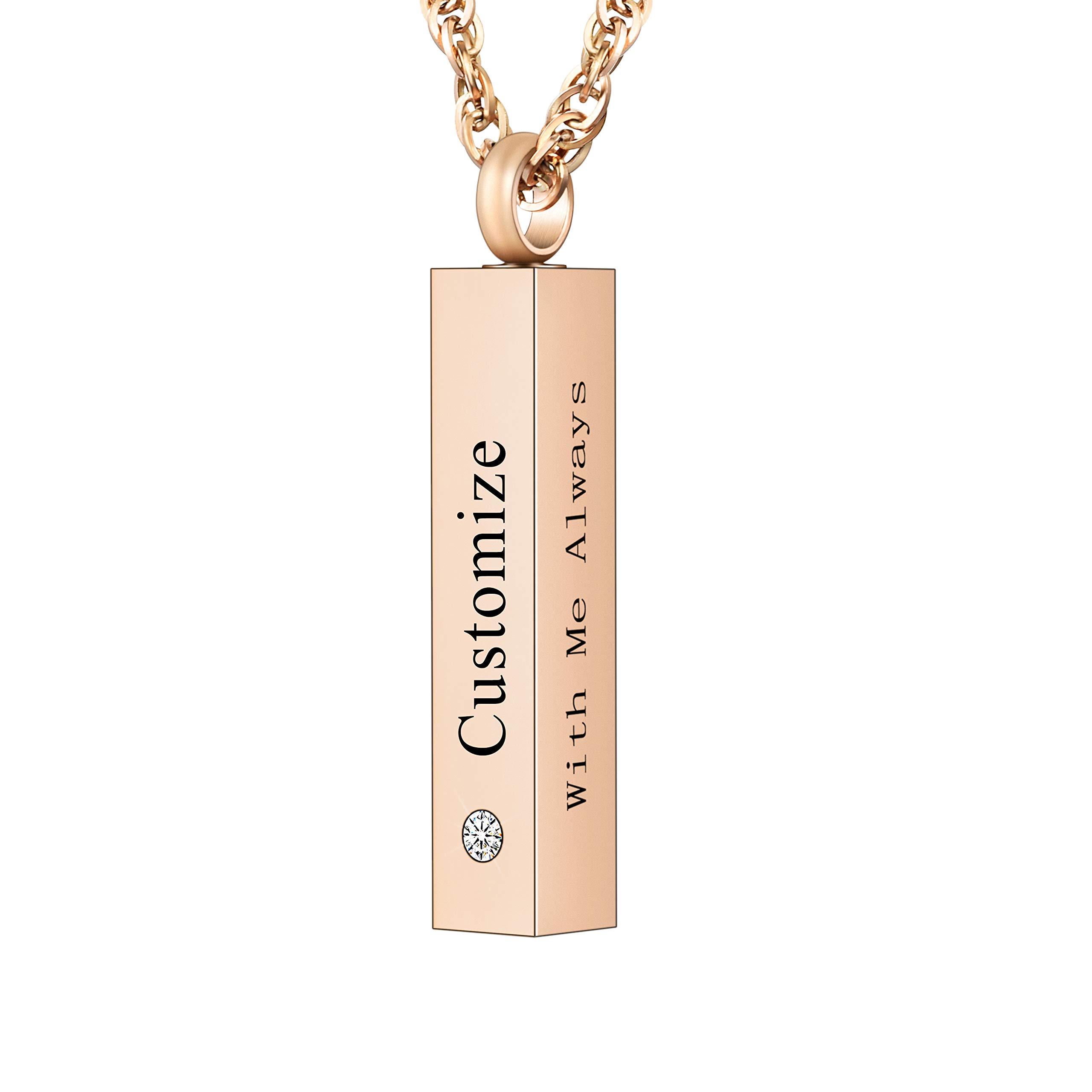 Stainless Steel Cremation Jewelry for Ashes - Minimalist Vertical Bar Urn Necklace, Memorial Keepsake for Loved Ones | Perfect for Remembrance, Funeral Services & Everyday Wear