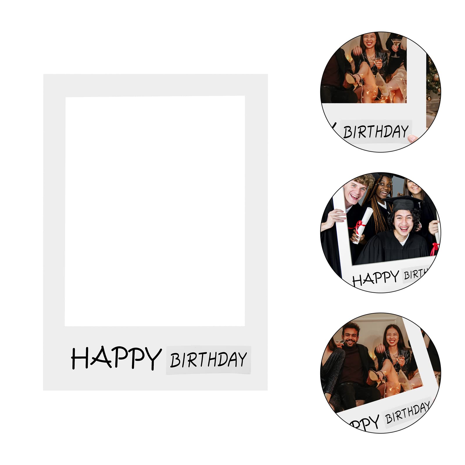 LUOEM Happy Birthday Party Photo Frame Prop - DIY Paper Picture Frame Cutouts for Photo Booth Decorations | Perfect for Birthday Parties, Baby Showers & Celebrations