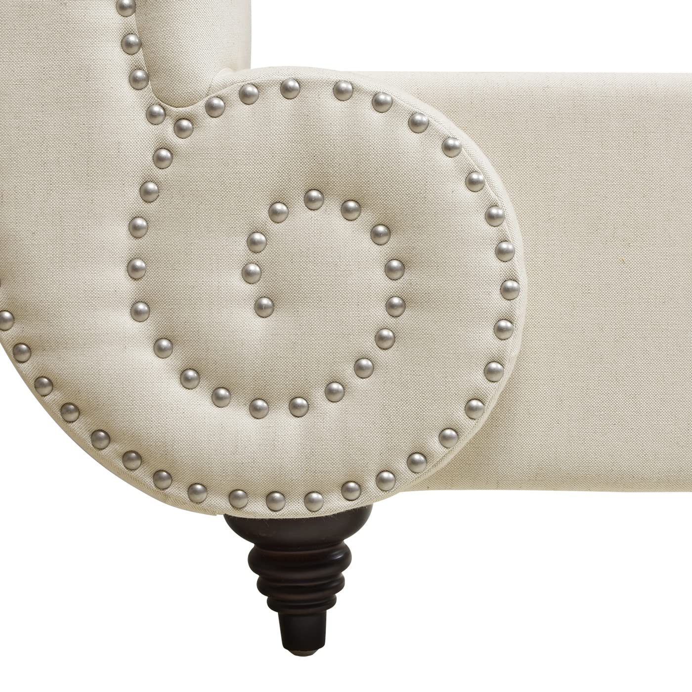 Jennifer Taylor Home Nautilus King Bed Frame with Headboard & Footboard - Light Beige Linen Fabric - King Size (US Standard) - Modern Coastal Bedroom Furniture for Master Suite & Guest Room